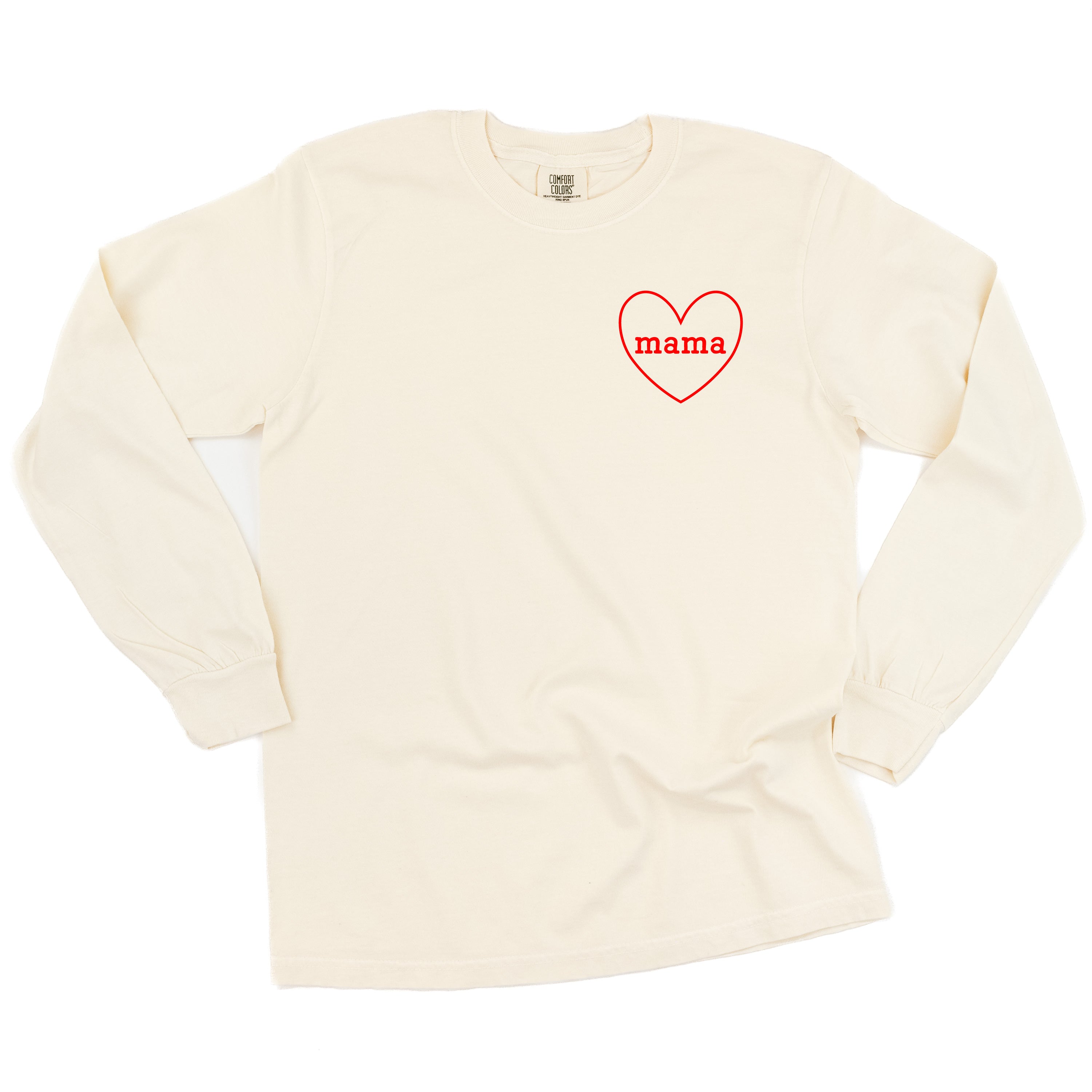 Mama (Heart Around) - LONG SLEEVE Comfort Colors Tee