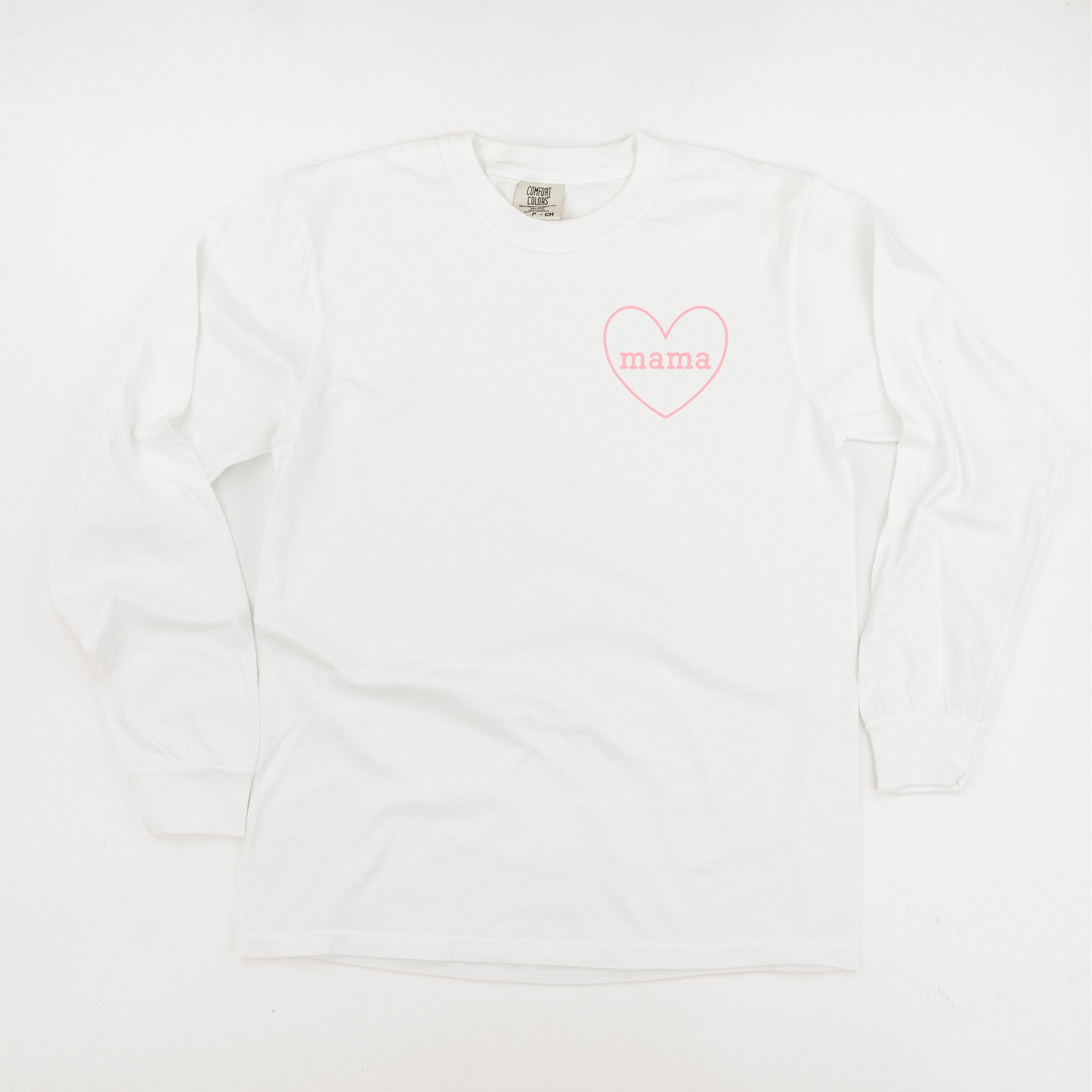 Mama (Heart Around) - LONG SLEEVE Comfort Colors Tee