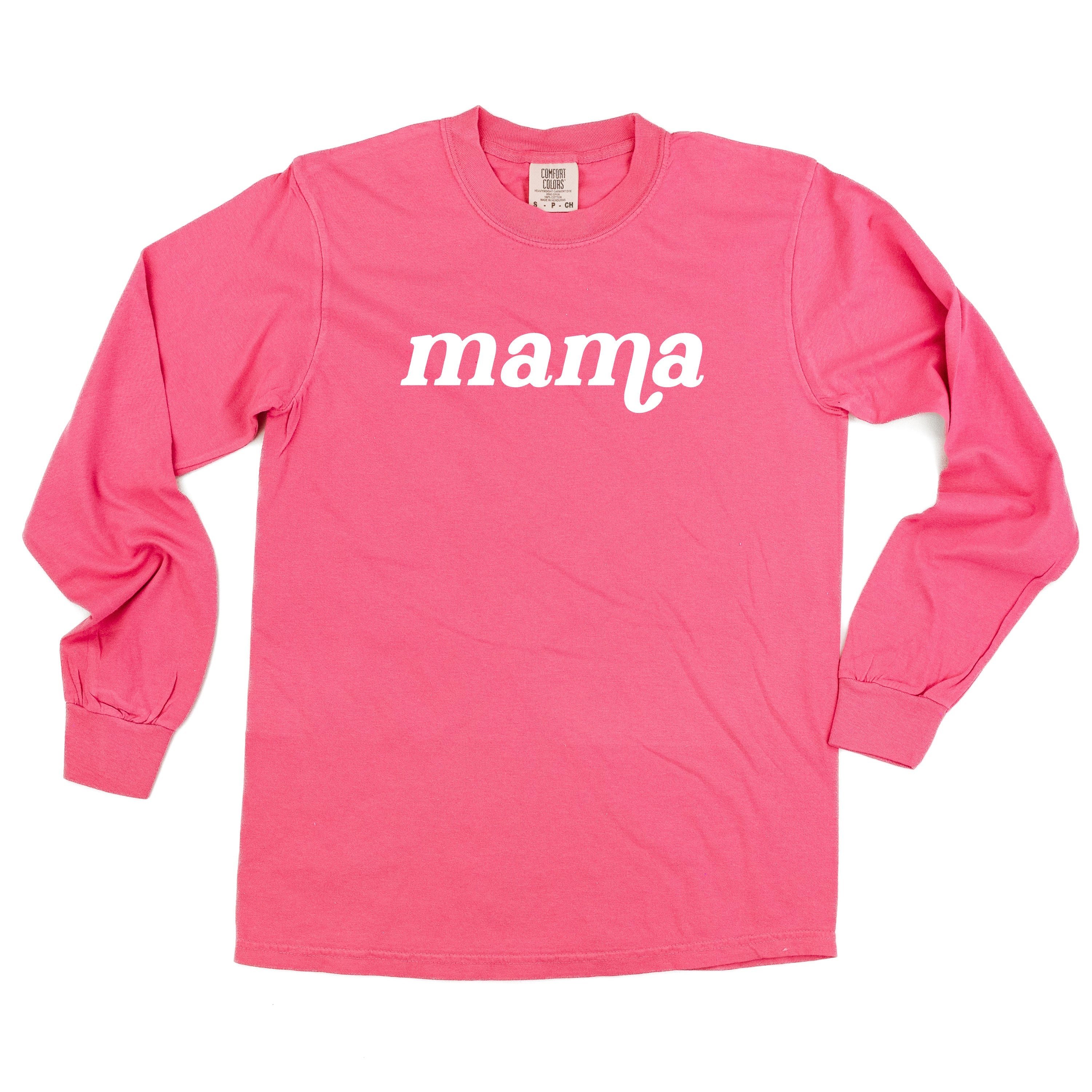 LONG SLEEVE COMFORT COLORS TEE w/ Puff Print MAMA