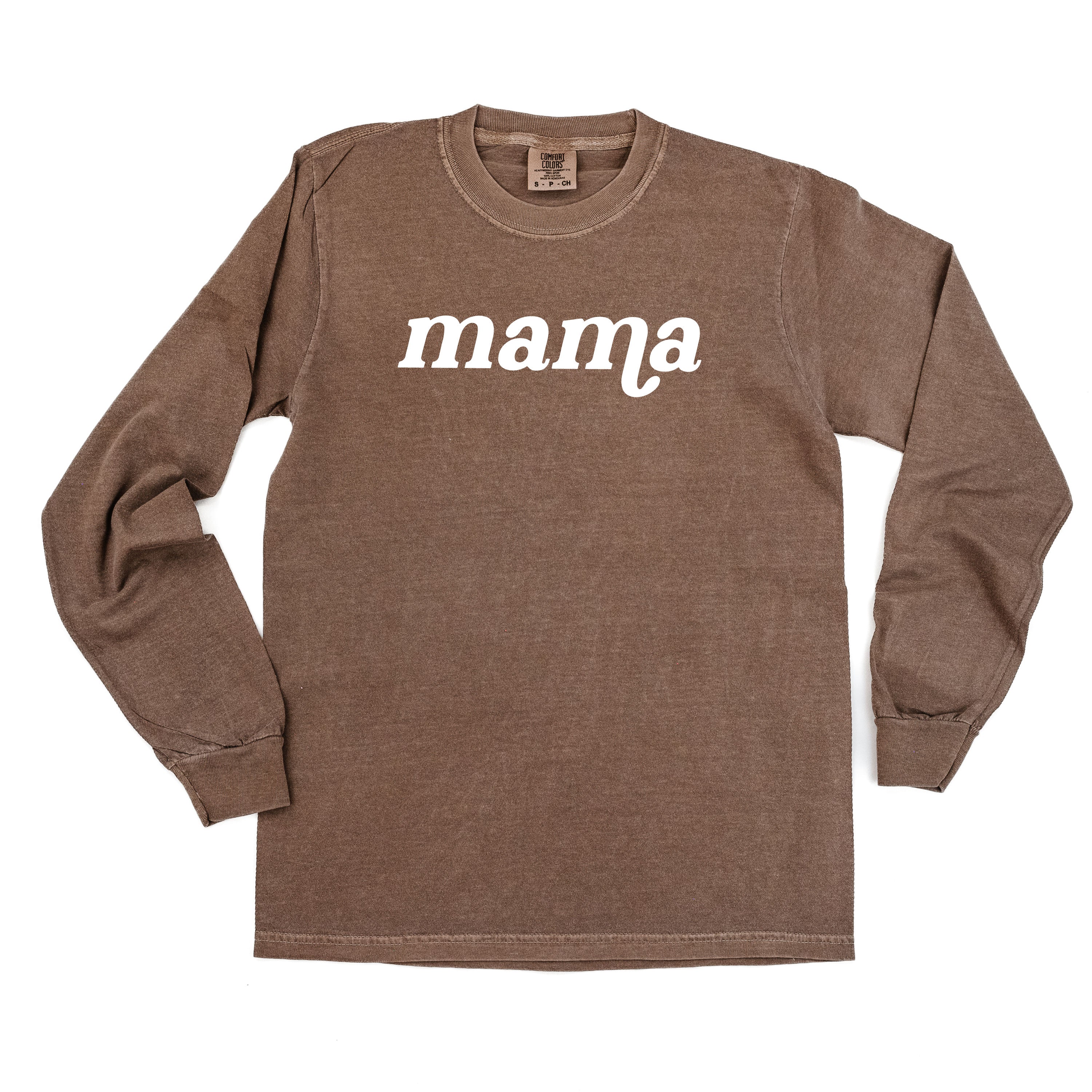 LONG SLEEVE COMFORT COLORS TEE w/ Puff Print MAMA