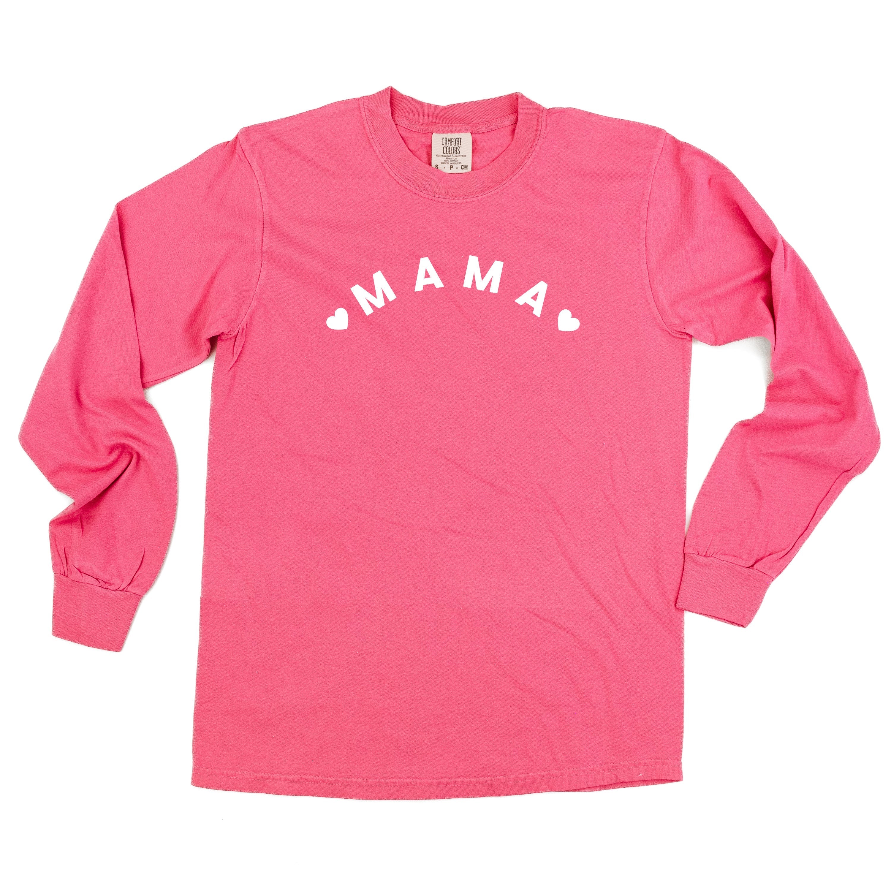Mama (Two Hearts) - LONG SLEEVE Comfort Colors Tee