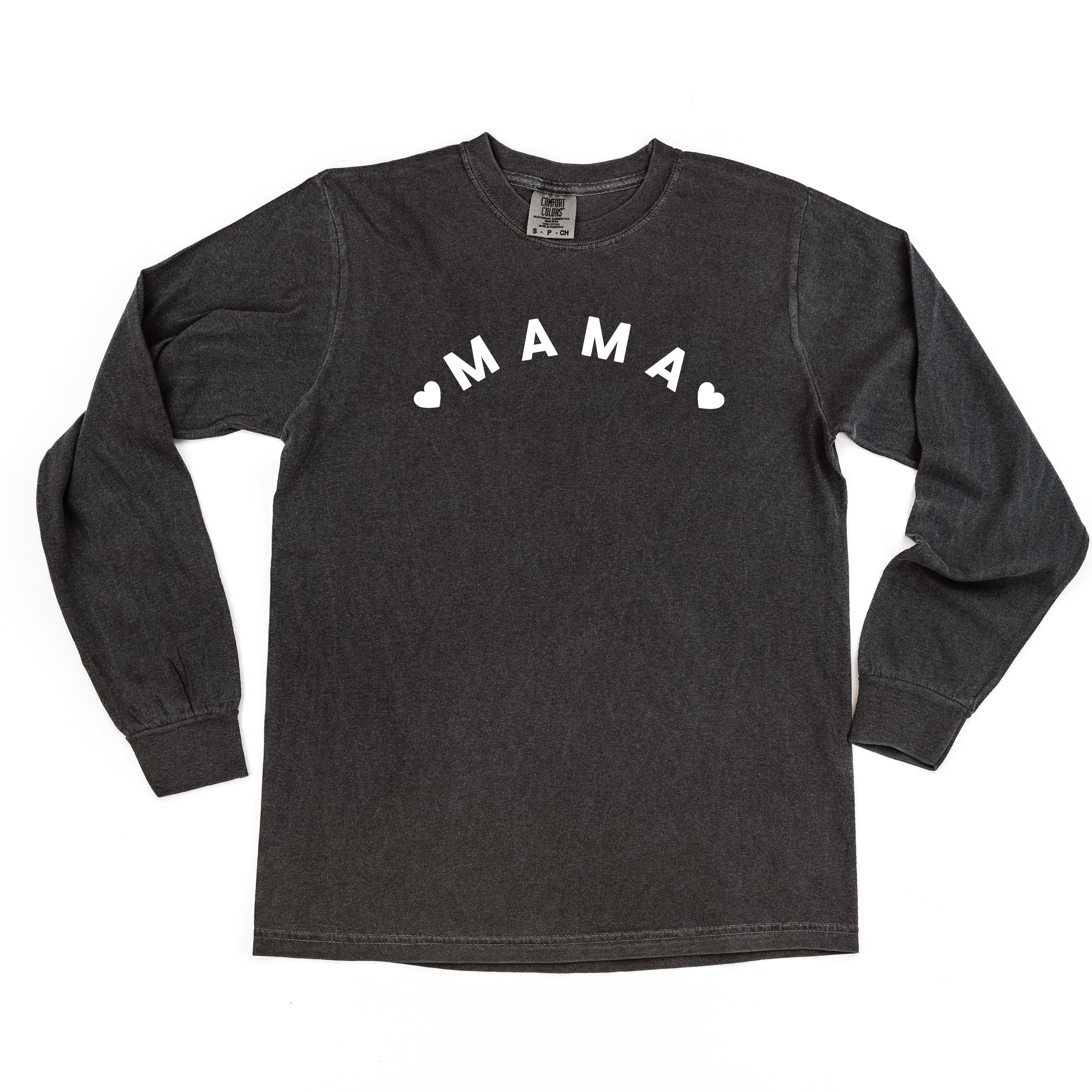 Mama (Two Hearts) - LONG SLEEVE Comfort Colors Tee