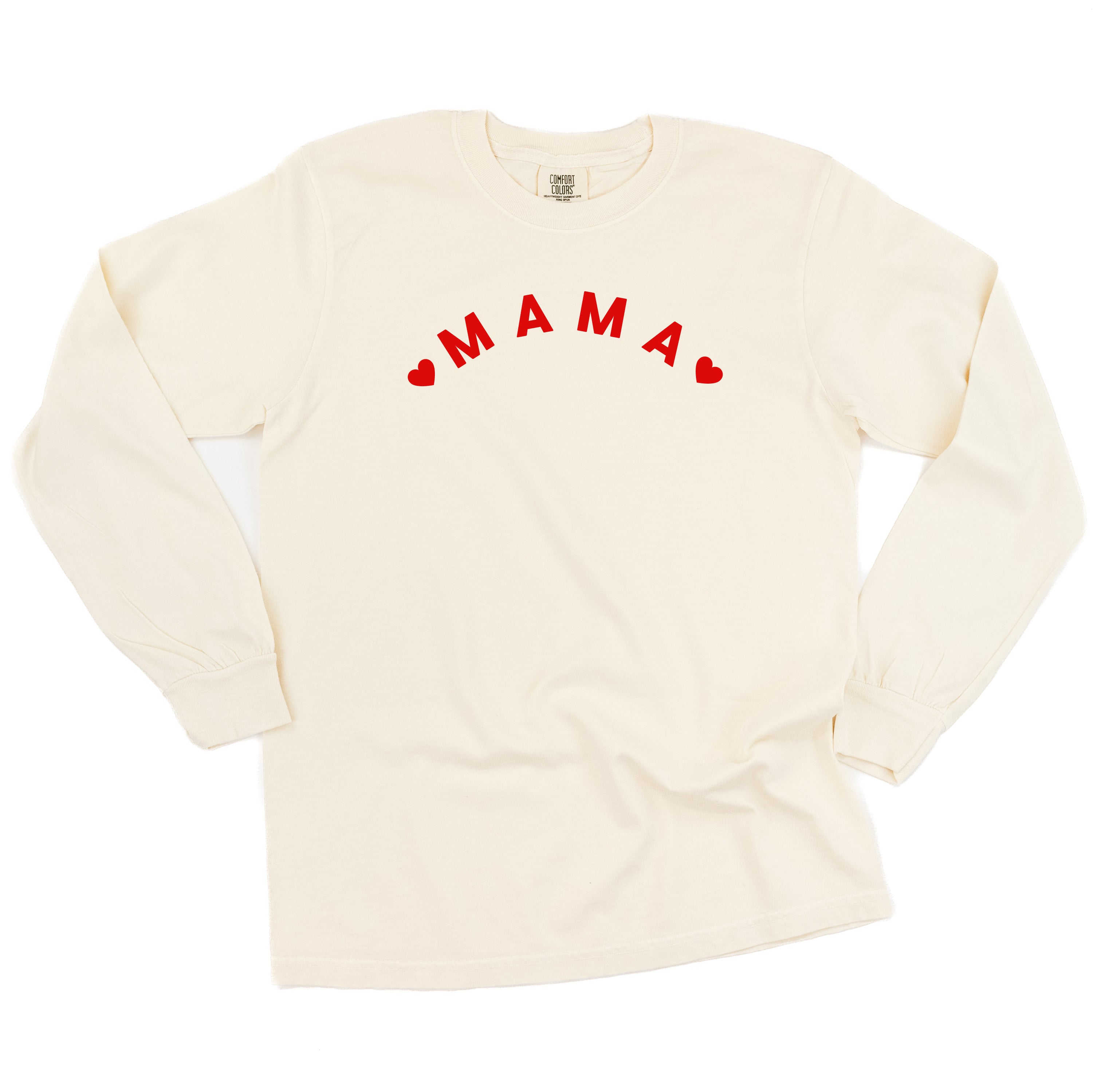 Mama (Two Hearts) - LONG SLEEVE Comfort Colors Tee