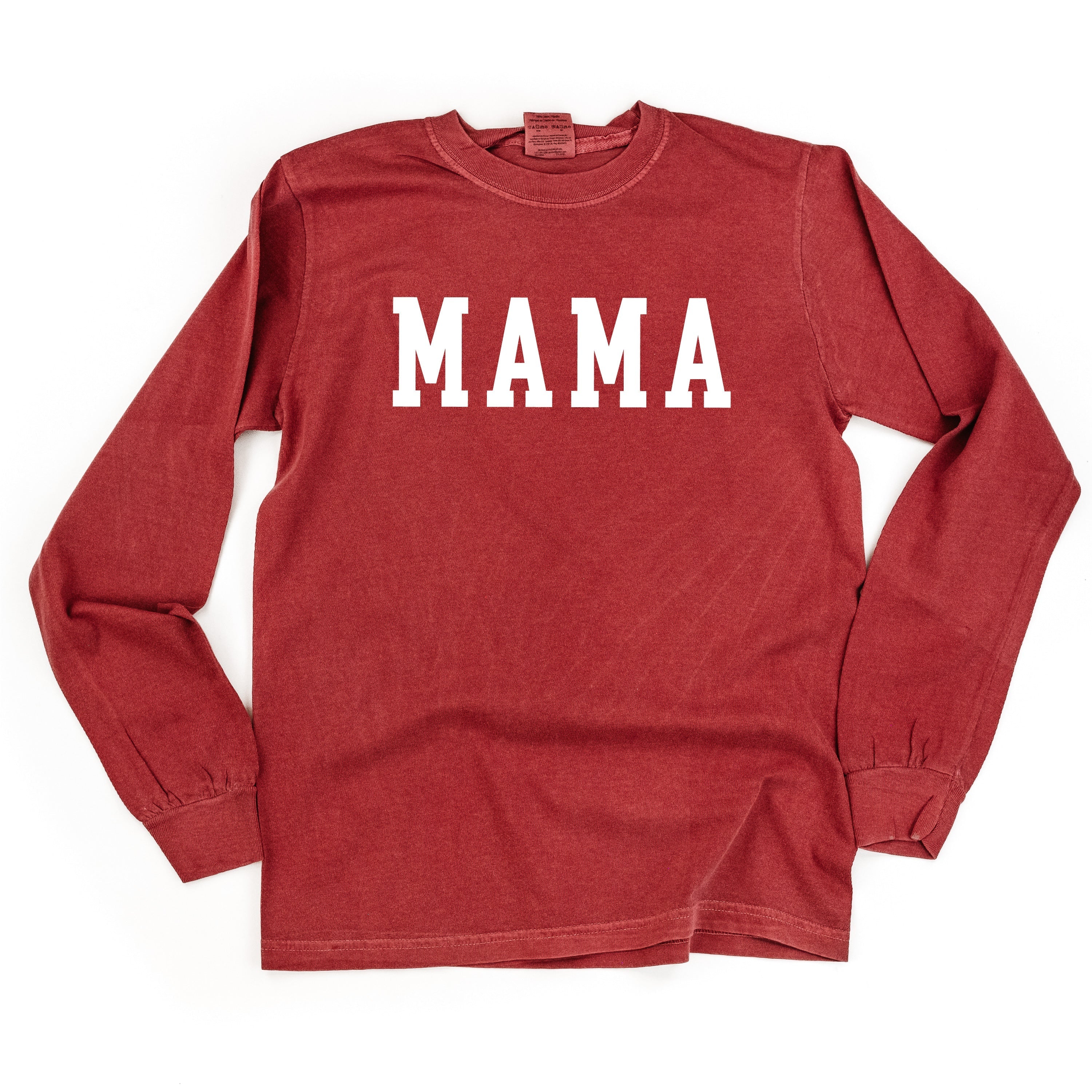 Mama - Varsity - LONG SLEEVE Comfort Colors Tee