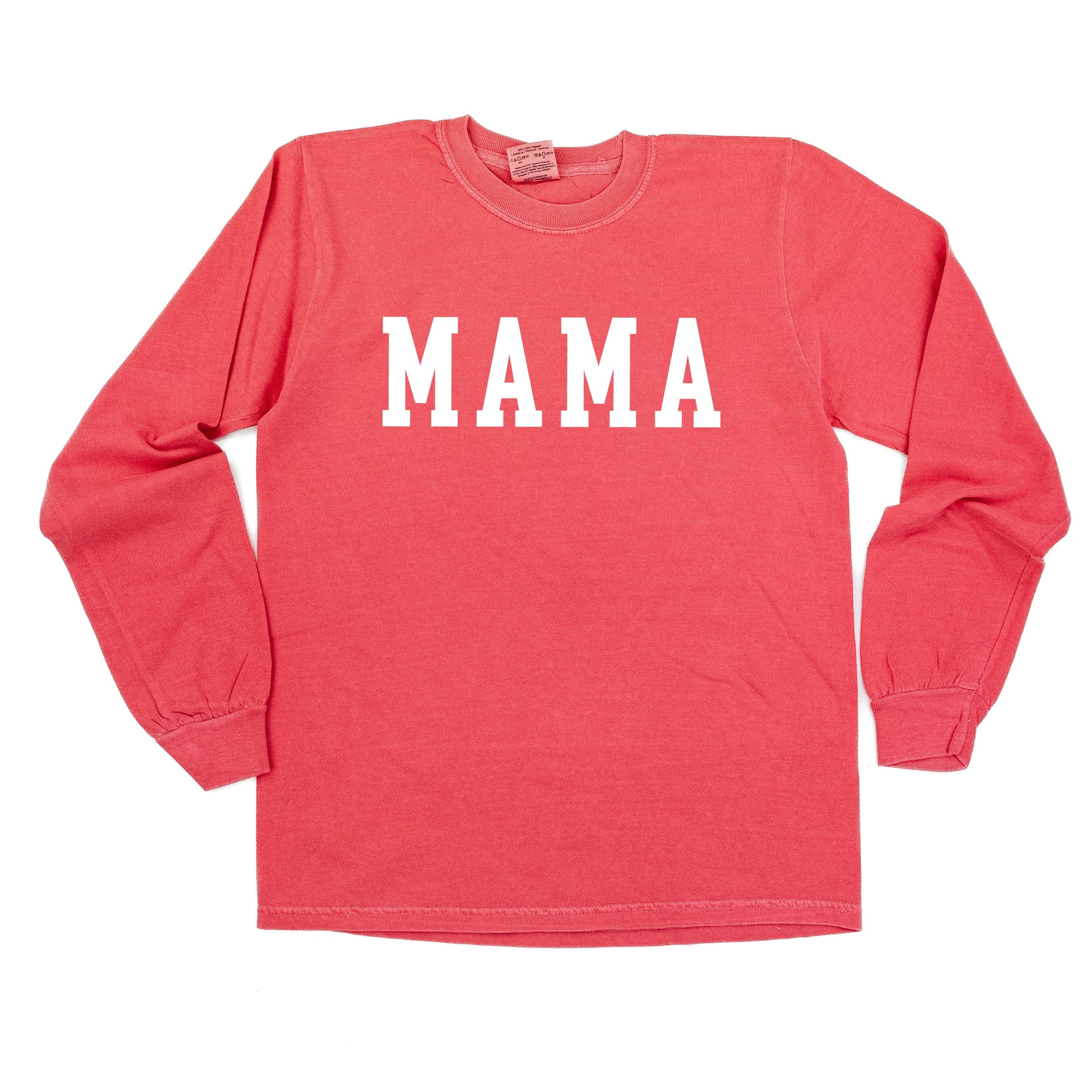 Mama - Varsity - LONG SLEEVE Comfort Colors Tee