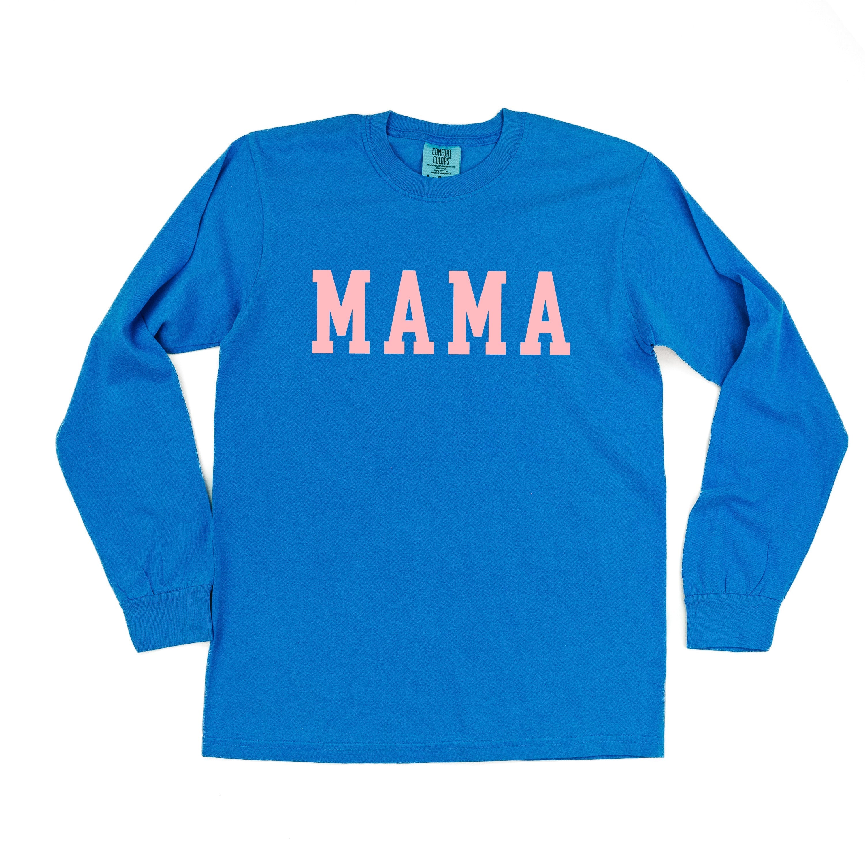 Mama - Varsity - LONG SLEEVE Comfort Colors Tee