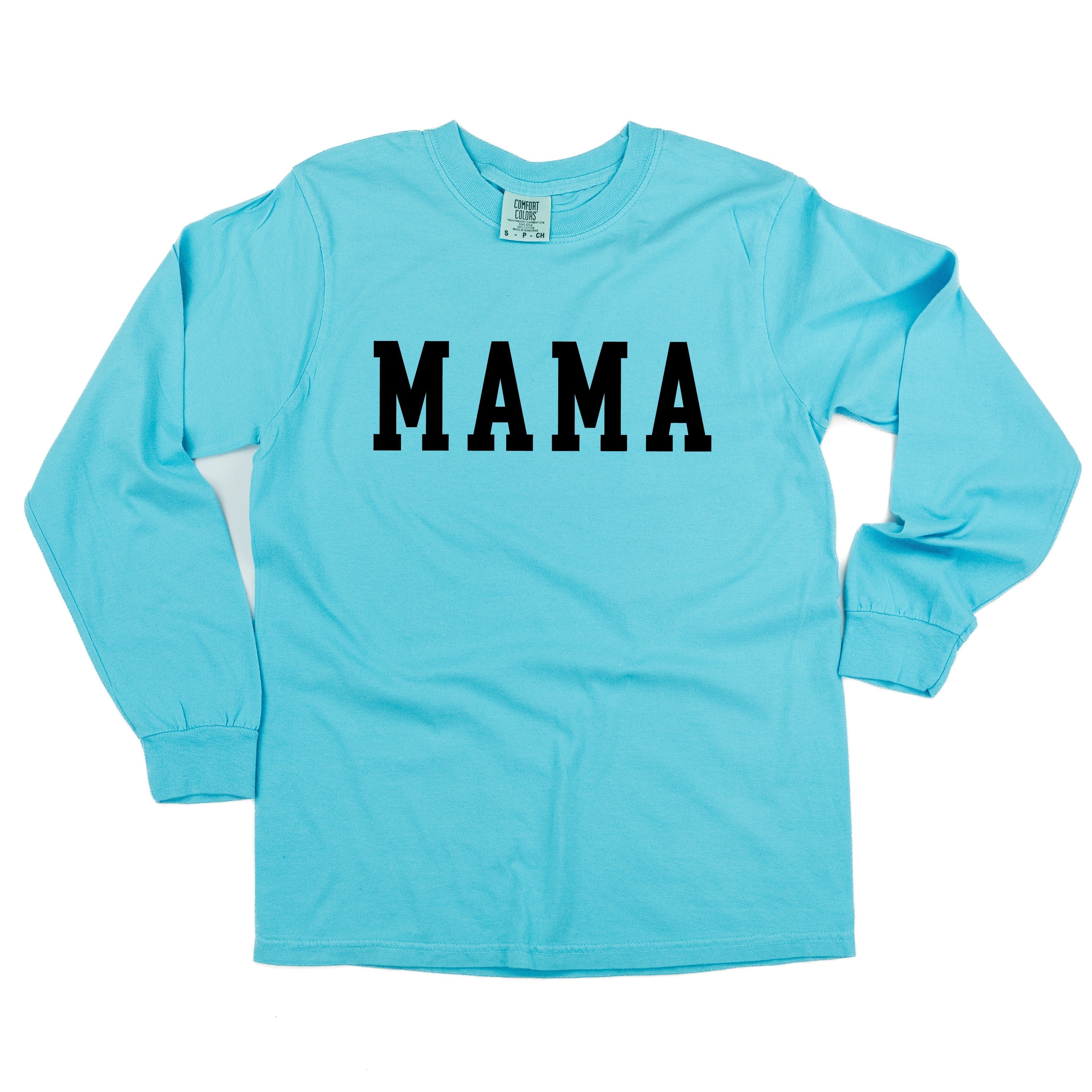 Mama - Varsity - LONG SLEEVE Comfort Colors Tee