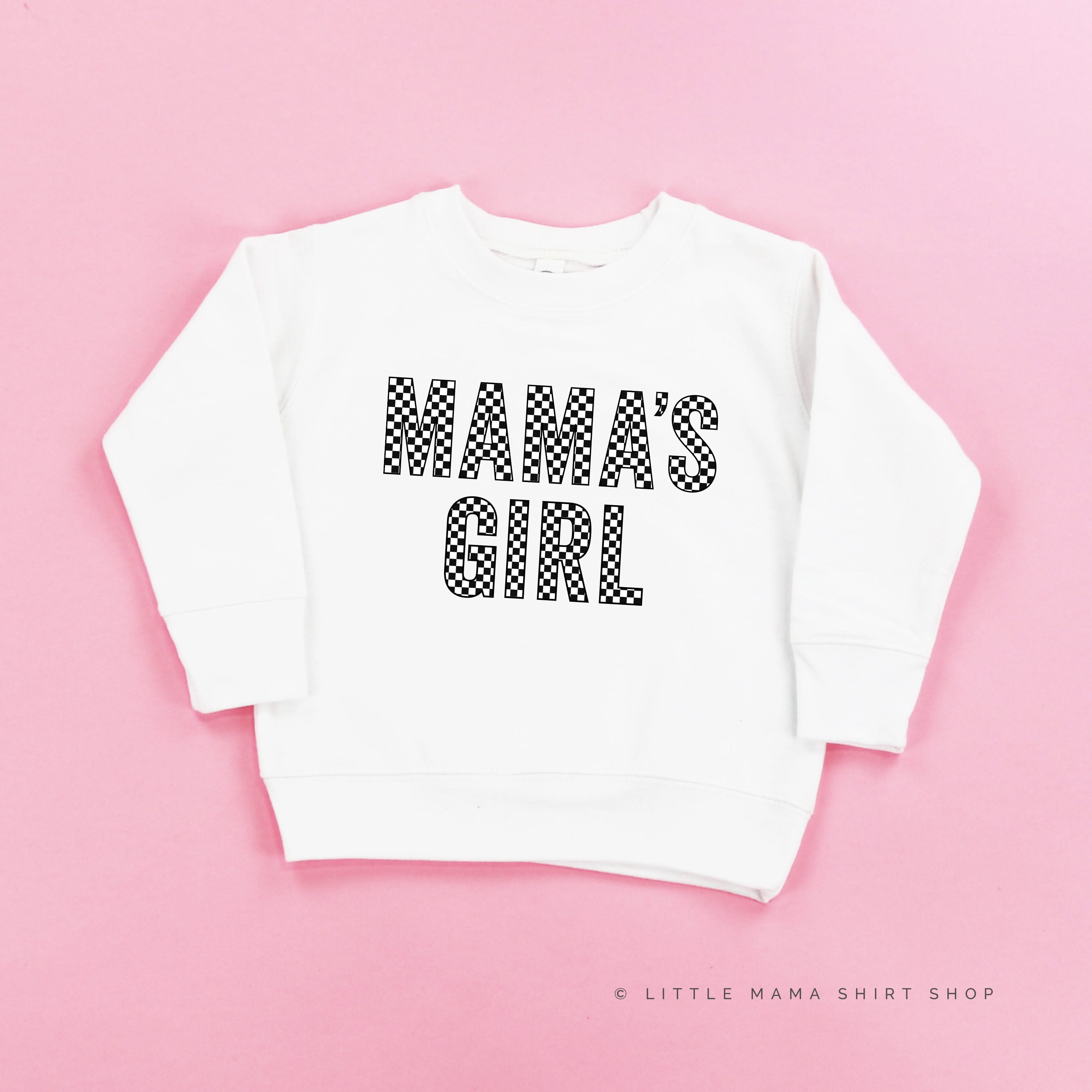BLOCK FONT CHECKERS - MAMA&amp;#39;S GIRL - Child Sweater