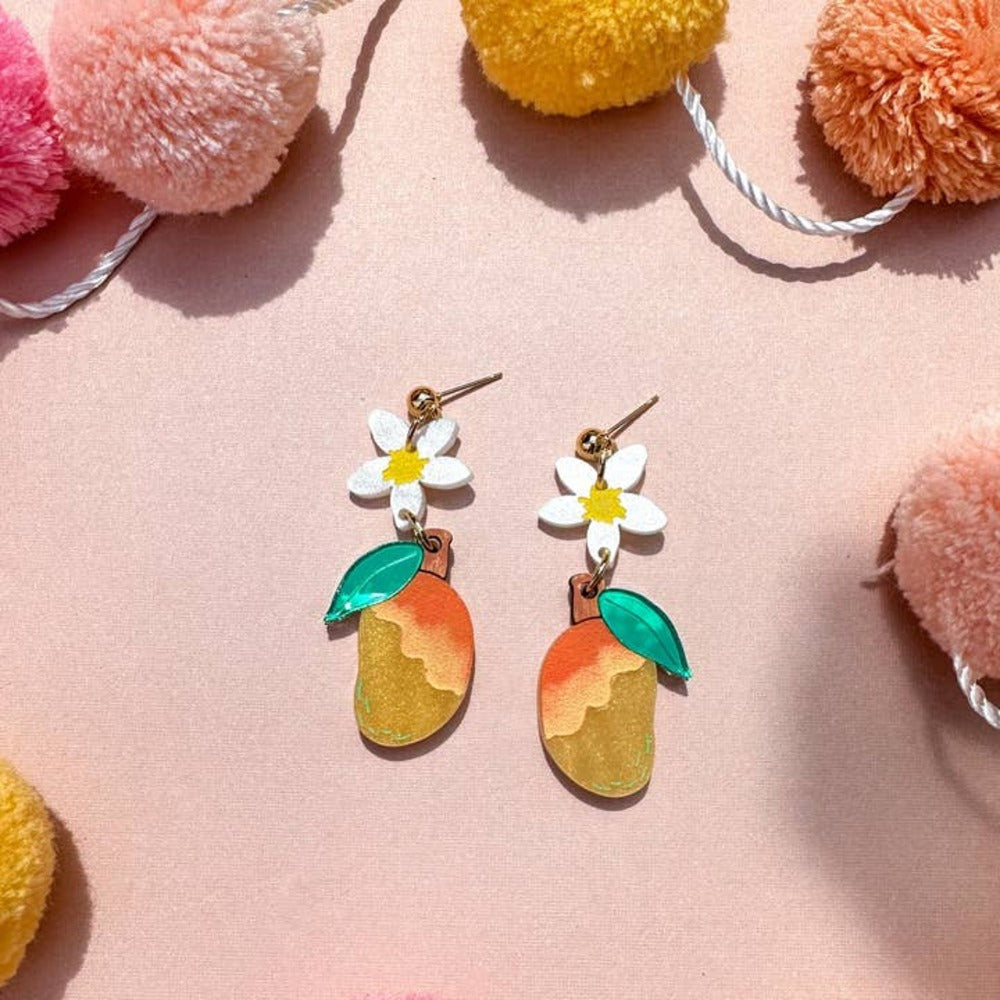 Mango Dangle Acrylic Earrings