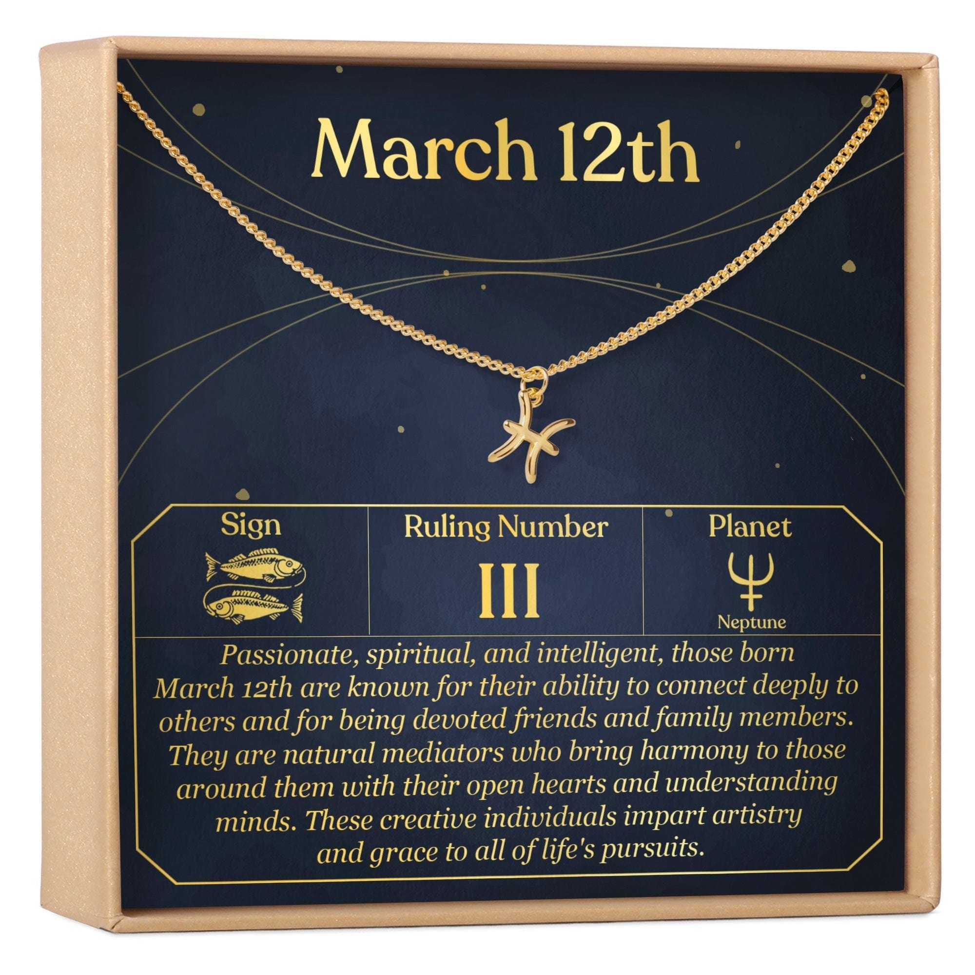 MARCH 12TH PISCES NECKLACE