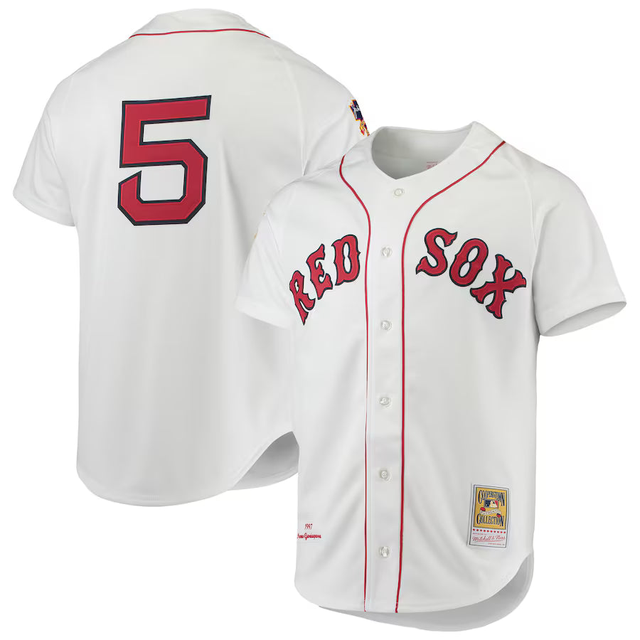 Men&amp;#39;s Boston Red Sox Nomar Garciaparra Mitchell &amp;amp; Ness White 1997 Cooperstown Collection Authentic Jersey