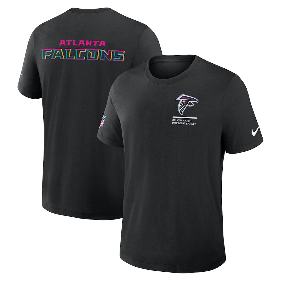 Atlanta Falcons Nike Black 2025 NFL Crucial Catch Tri-Blend Dri-FIT T-Shirt