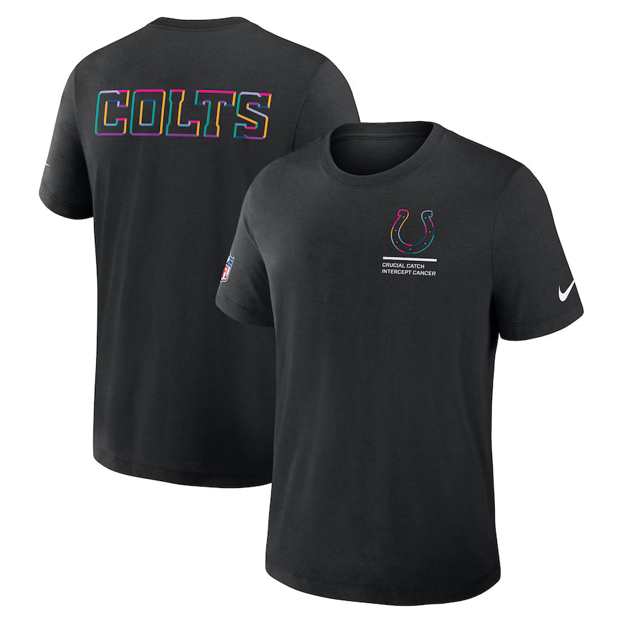 Indianapolis Colts Nike Black 2025 NFL Crucial Catch Tri-Blend Dri-FIT T-Shirt