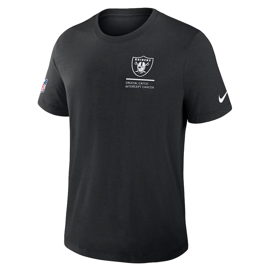 Las Vegas Raiders Nike Black 2025 NFL Crucial Catch Tri-Blend Dri-FIT T-Shirt