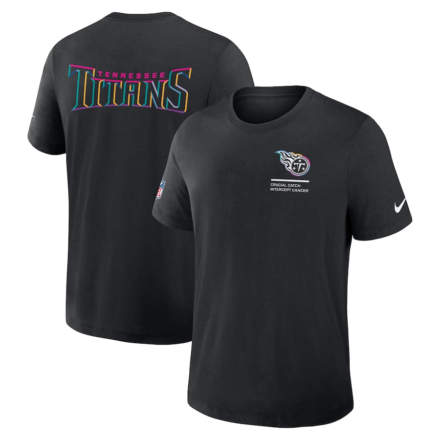 Tennessee Titans Nike Black 2025 NFL Crucial Catch Tri-Blend Dri-FIT T-Shirt
