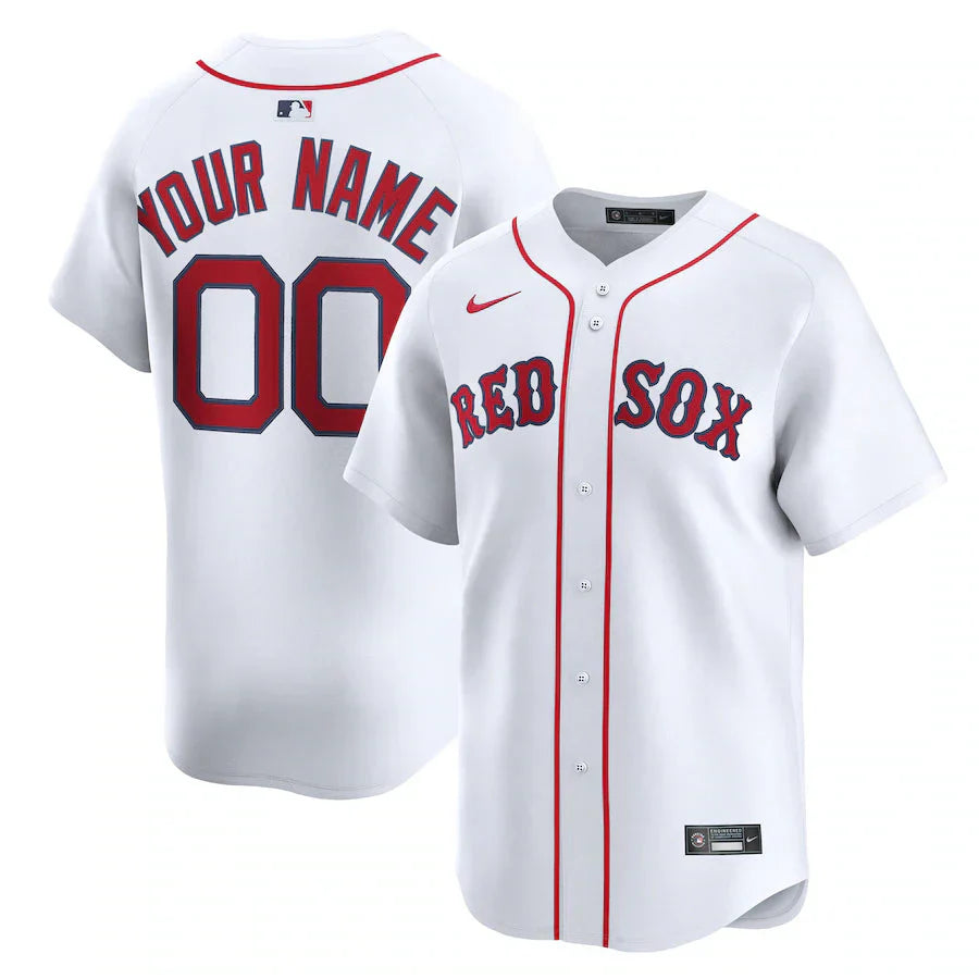 Men&amp;#39;s Boston Red Sox Nike White Home Limited Custom Jersey