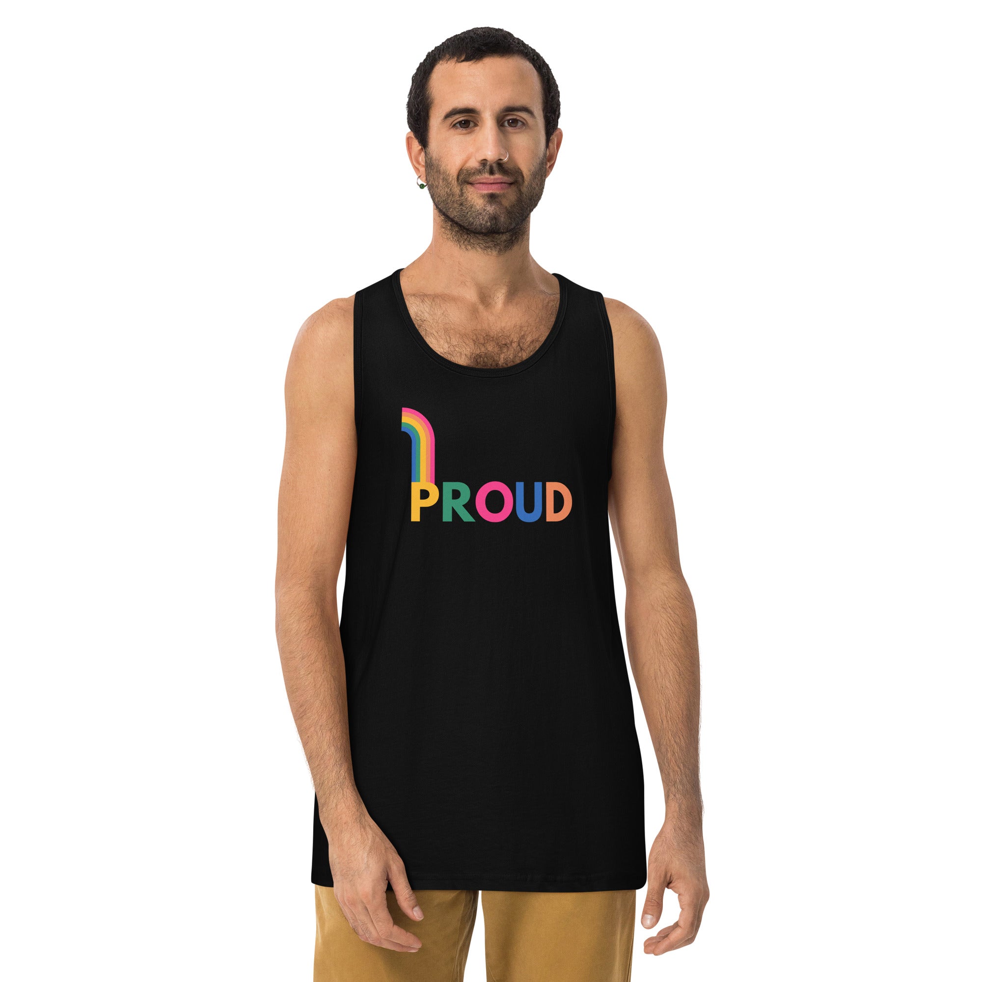 Men’s premium PROUD rainbow tank top