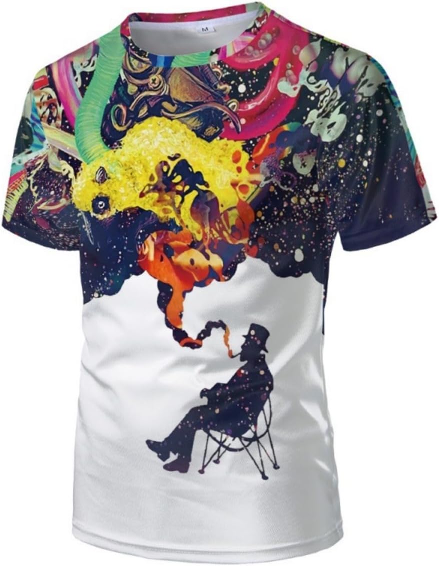 Men&amp;#39;s T-Shirt with T-Shirt and Short Sleeves, Personalized 3D Printed T-Shirt