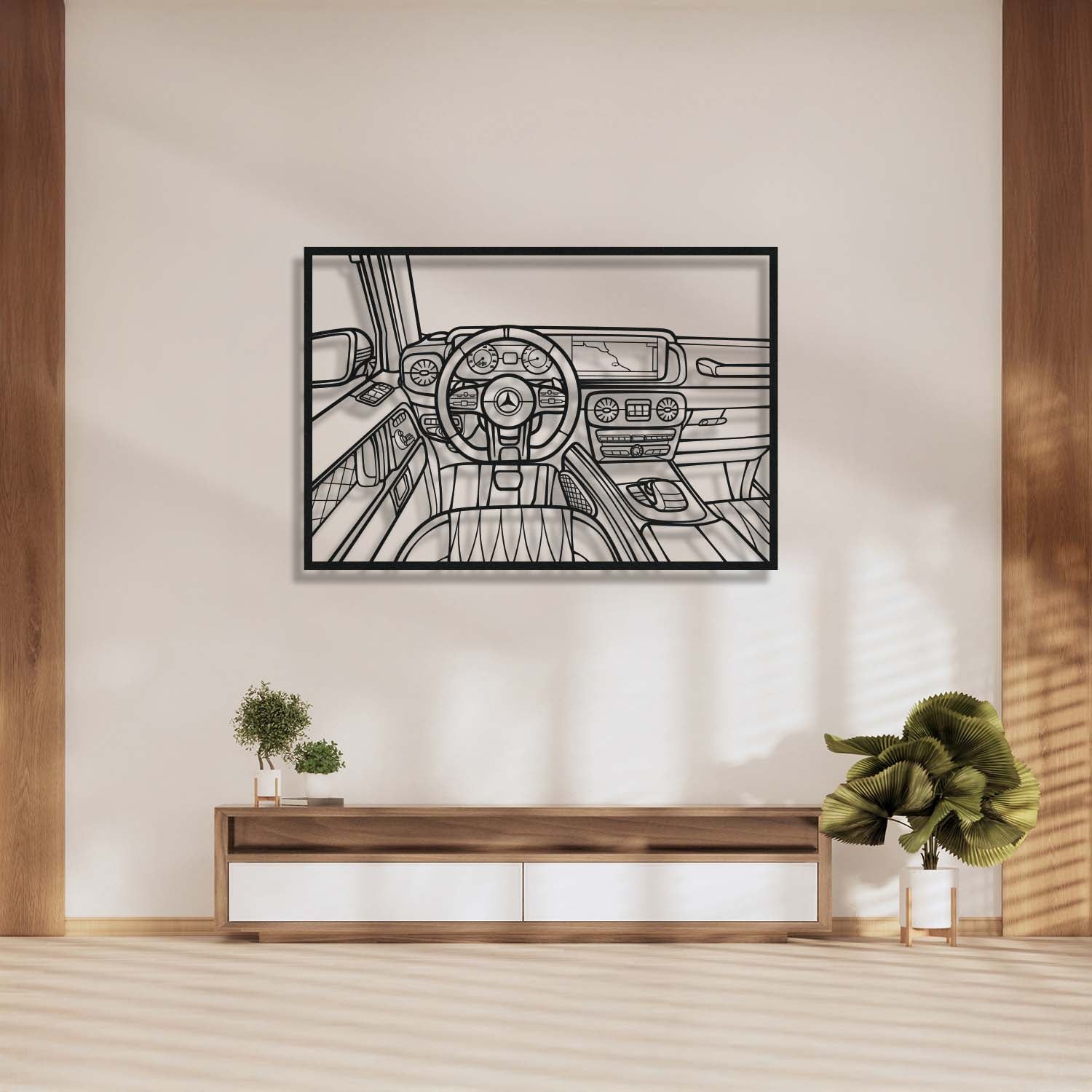 G63 AMG Driver&amp;#39;s Cockpit Metal Frame Wall Art - MT1469