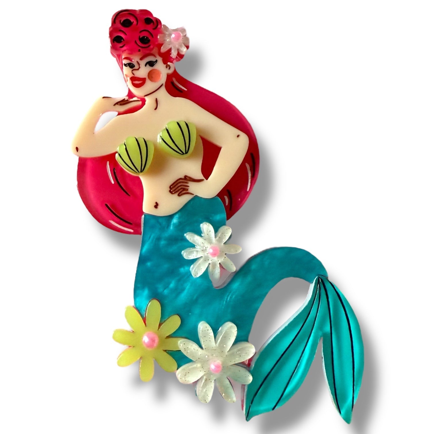 Pearl the Mermaid Brooch by Marla VonDuta x Lipstick &amp;amp; Chrome