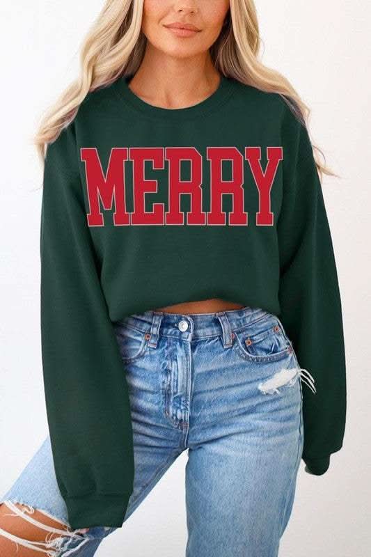 Merry Graphic Fleece Sweatshirts