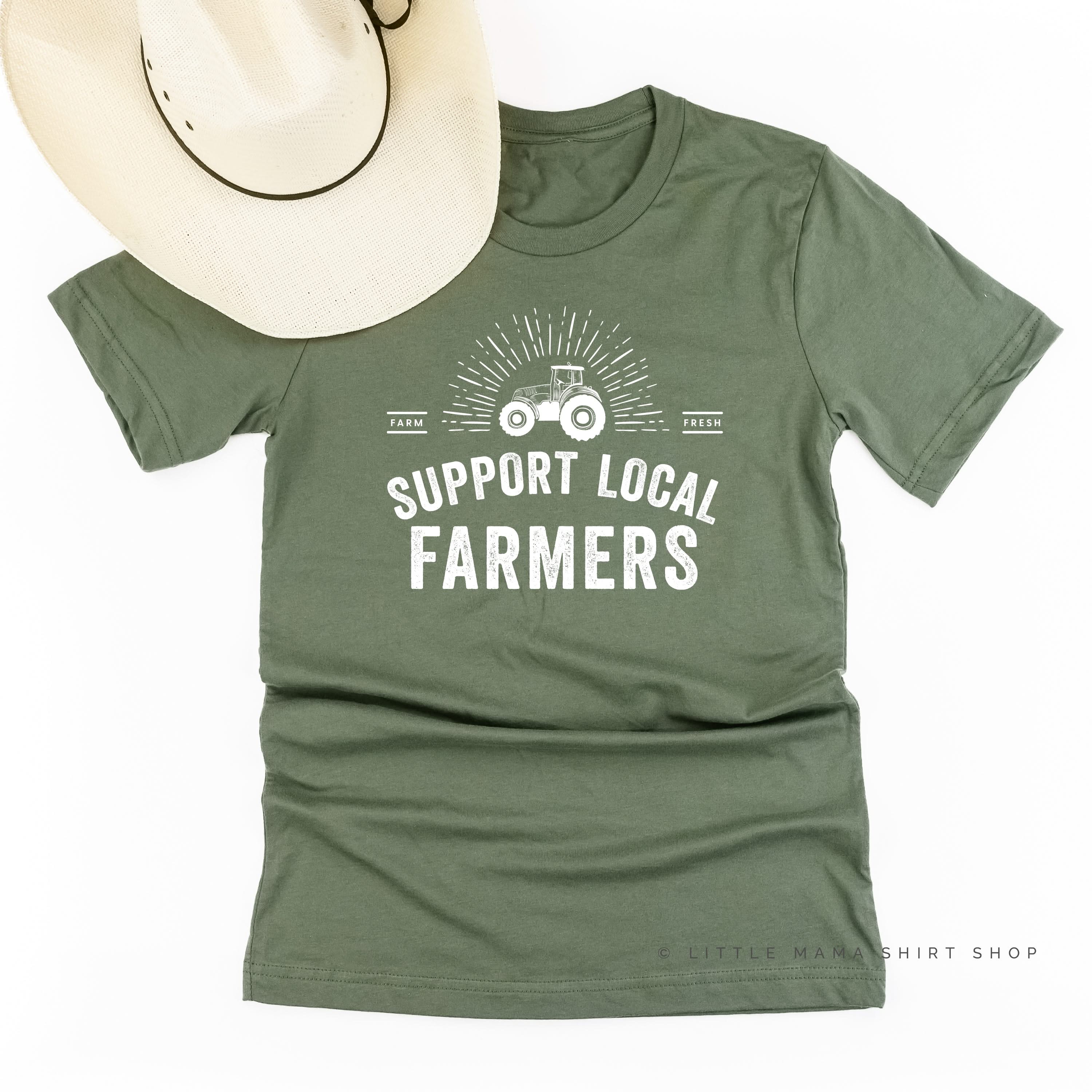 Support Local Farmers - Distressed Design - Unisex Tee