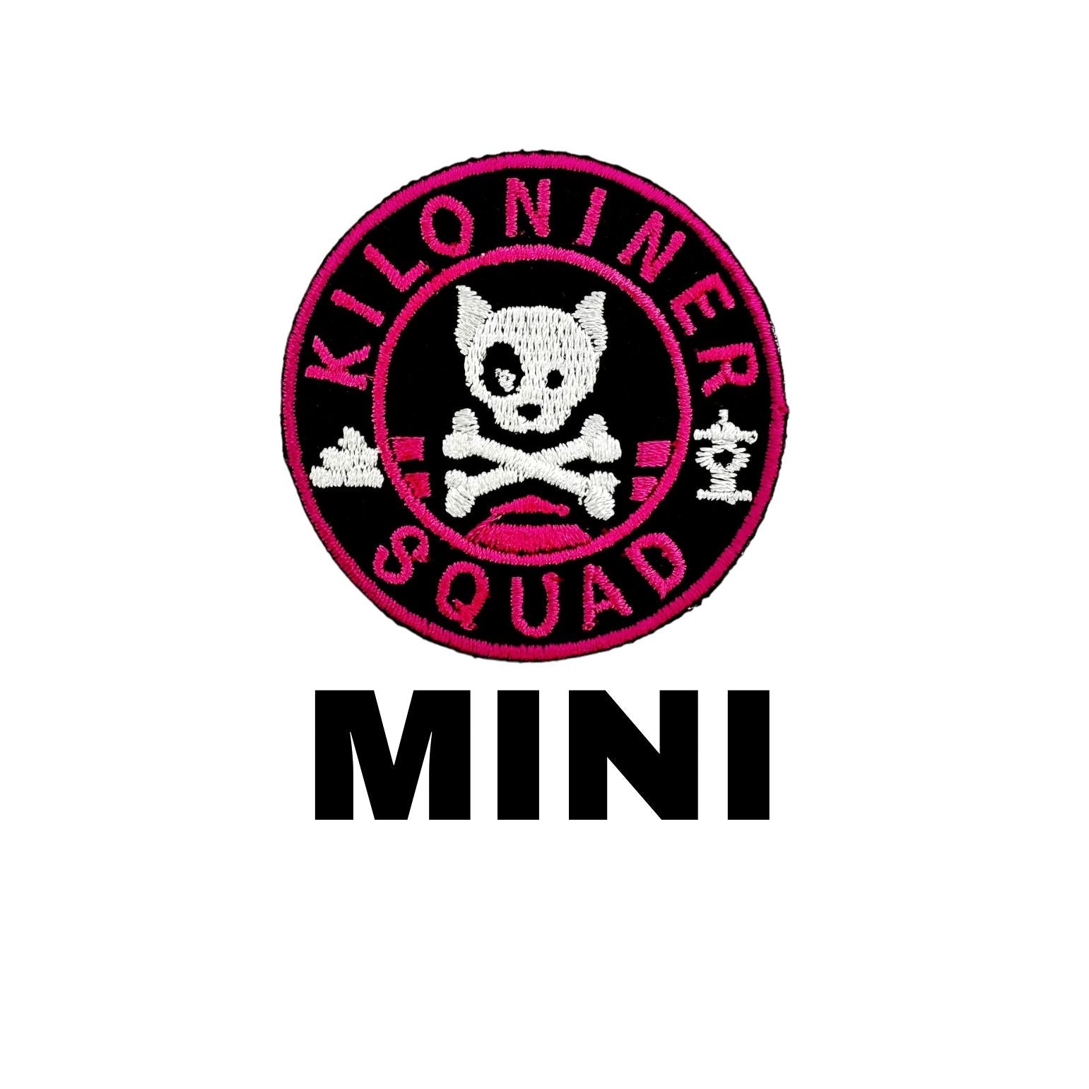 Mini Dog and Crossbones Pink and Black Morale Patch