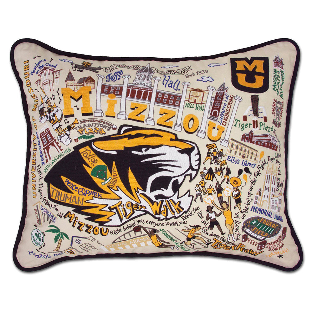 Missouri, University of (Mizzou) Collegiate Hand-Embroidered Pillow