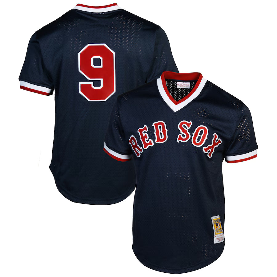 Mitchell &amp;amp; Ness Ted Williams Boston Red Sox 1990 Authentic Cooperstown Collection Batting Practice Jersey - Navy Blue