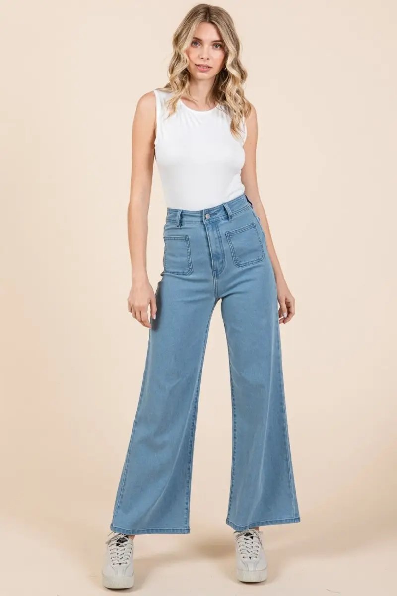 Trendsi High Waist Wide Leg Jeans Women&amp;#39;s Stylish Fit Denim - Comfy &amp;amp; Flattering
