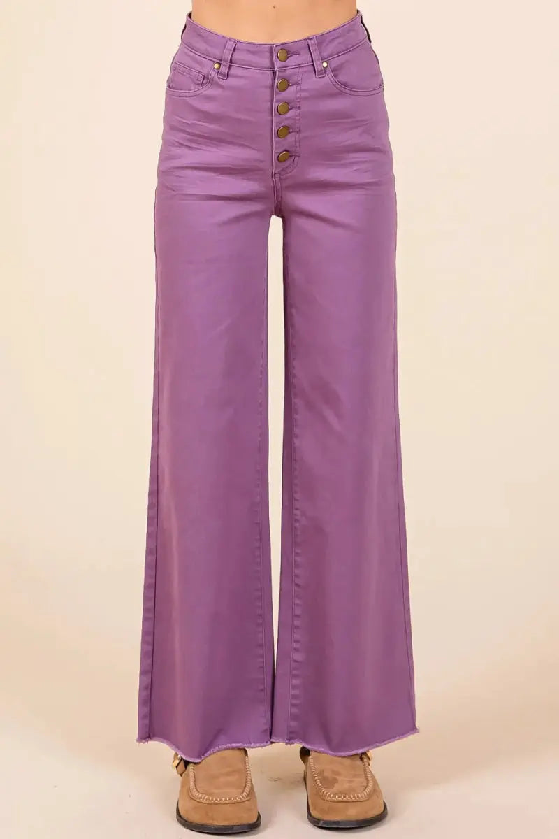 Trendsi Twill Wide Leg Pants Women&amp;#39;s High Waisted Casual Pants USA Ship