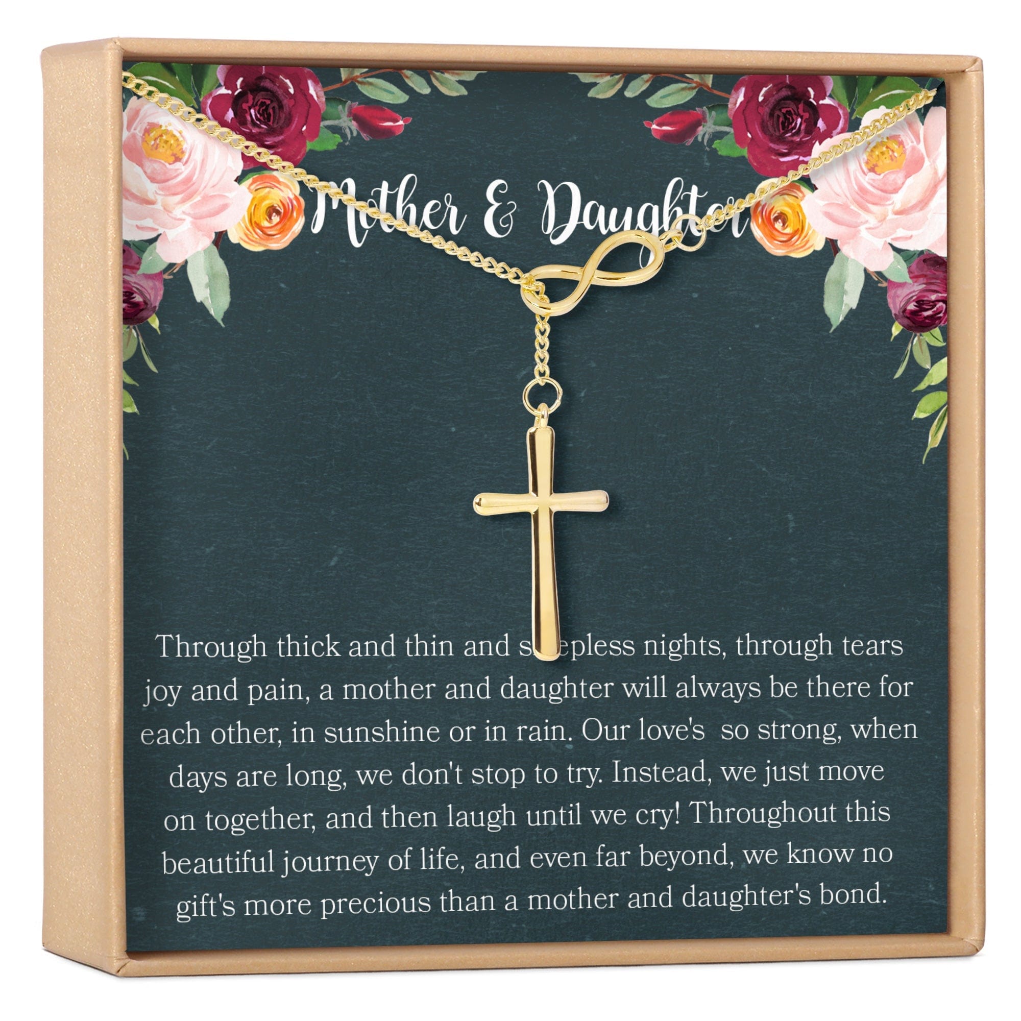 MOTHER &amp;amp; DAUGHTER INFINITY CROSS  NECKLACE