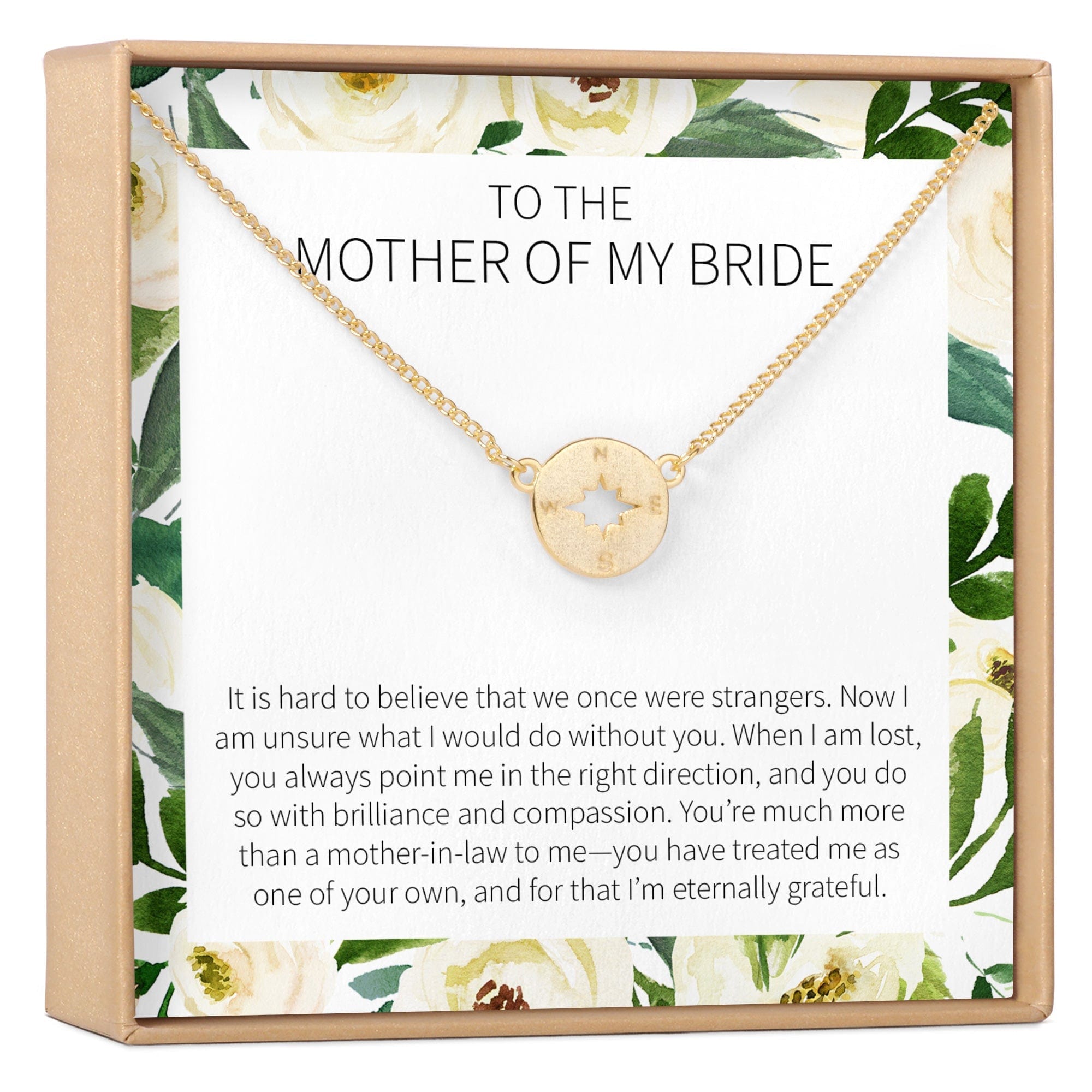 MOTHER OF THE BRIDE COMPASS NECKLACE