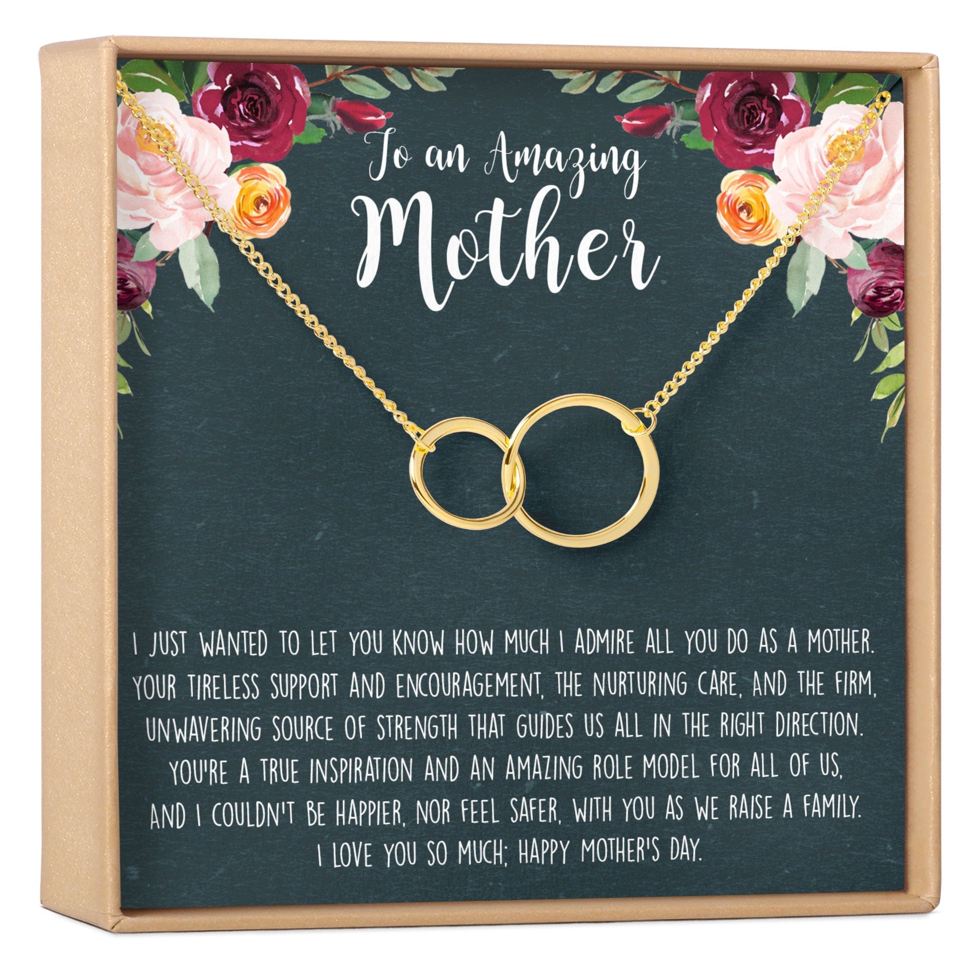 MOTHER&amp;#39;S DAY GIFT FROM HUSBAND DOUBLE CIRCLES NECKLACE