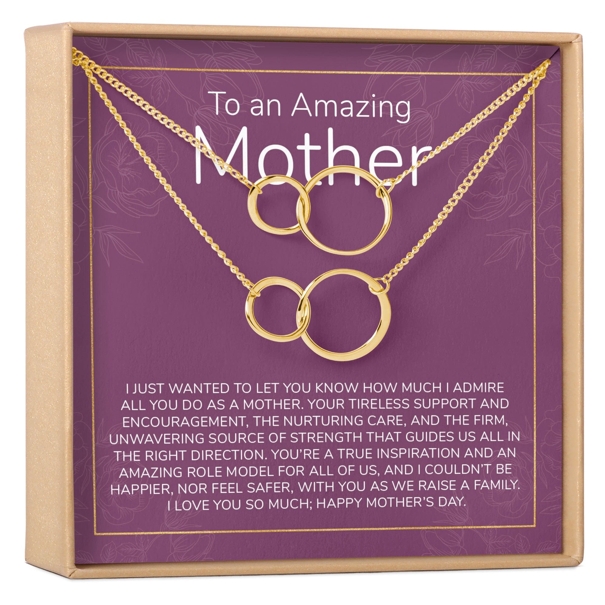 MOTHER&amp;#39;S DAY GIFT FROM HUSBAND DOUBLE CIRCLES NECKLACE SET