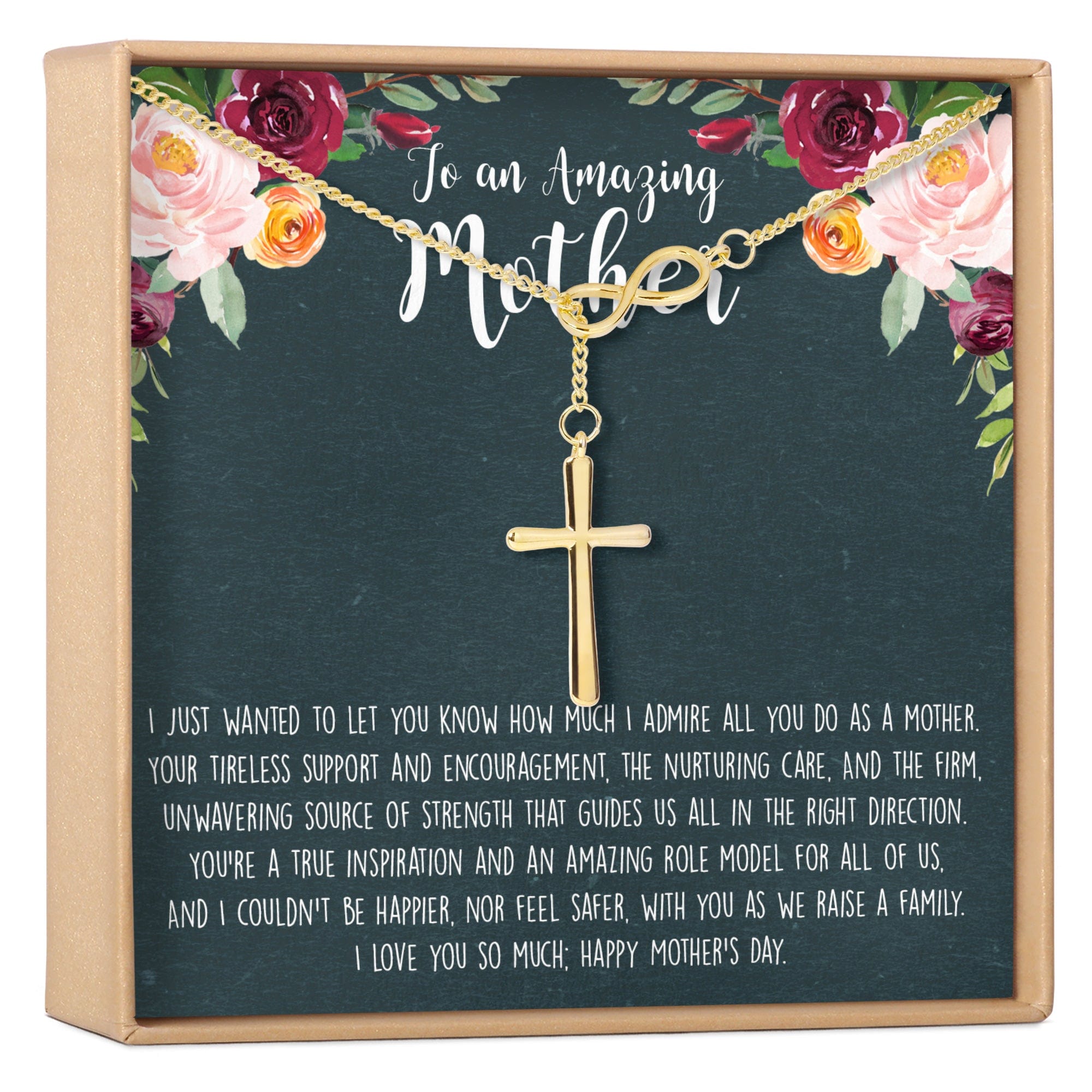 MOTHER&amp;#39;S DAY GIFT FROM HUSBAND INFINITY CROSS PENDANT NECKLACE