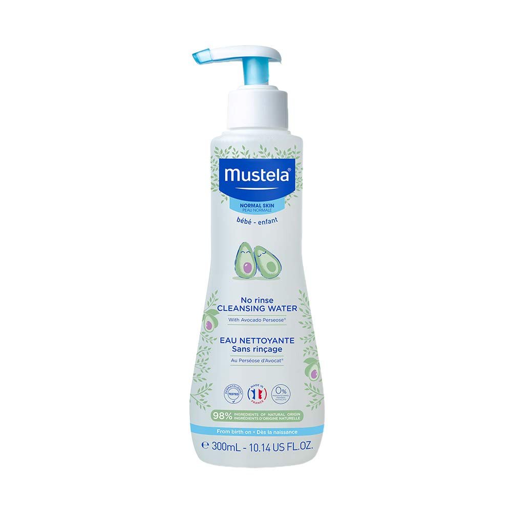 Mustela Baby Cleansing Water - No-Rinse Micellar Water - with Natural Avocado &amp;amp; Aloe Vera - for Baby&amp;#39;s Face, Body &amp;amp; Diaper - 1 or 2-Pack - Various Sizes