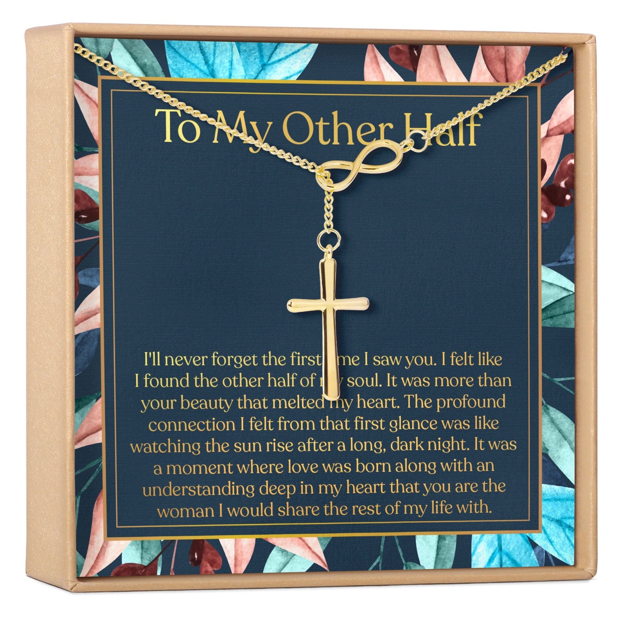 MY OTHER HALF INFINITY CROSS NECKLACE