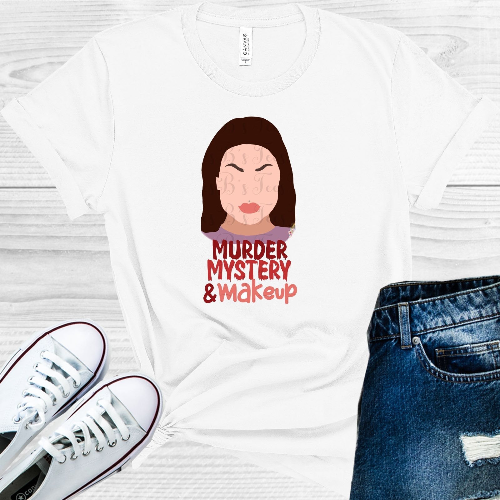 Murder Mystery &amp;amp; Makeup Graphic Tee