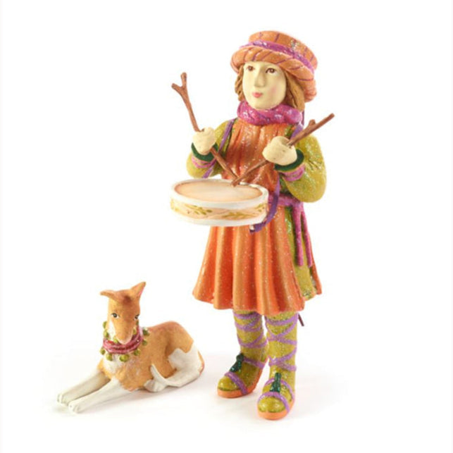 Nativity Little Drummer Boy &amp;amp; Dog Figures by Patience Brewster