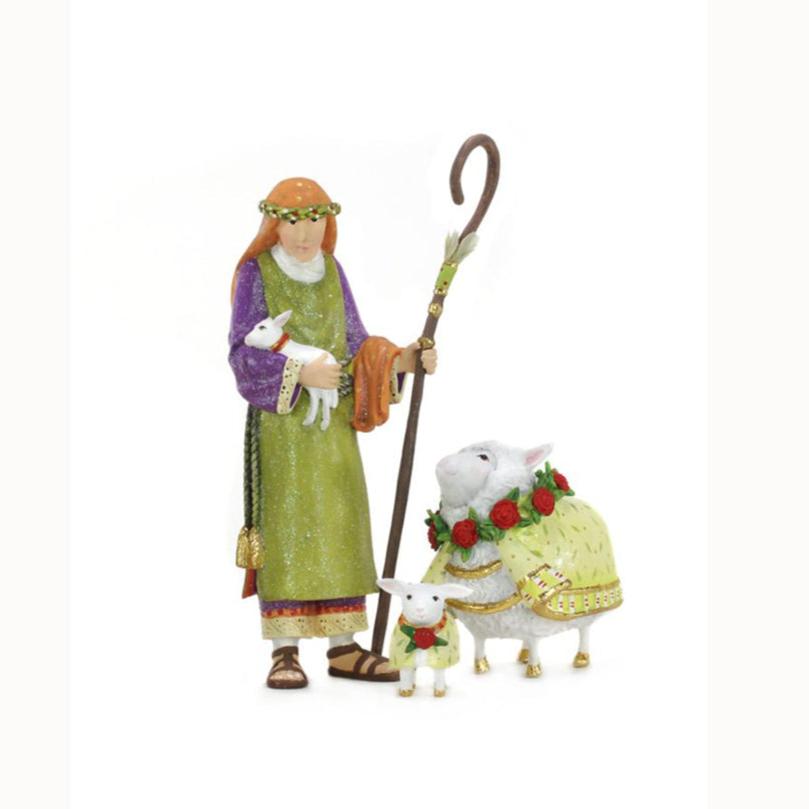 Nativity Shepherd &amp;amp; Sheep Figures by Patience Brewster