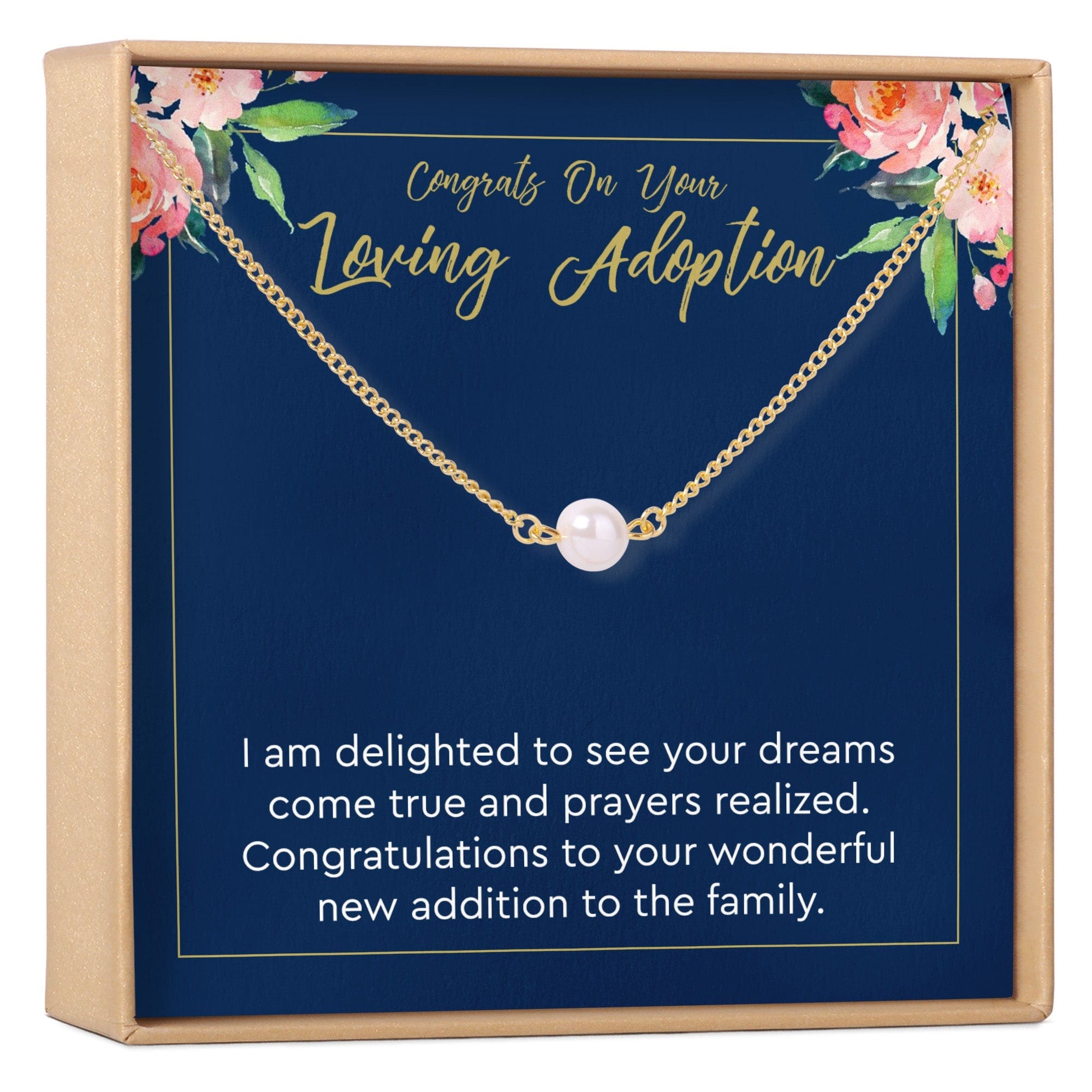 NEW ADOPTION, ADOPTION SHOWER GIFT PEARL NECKLACE