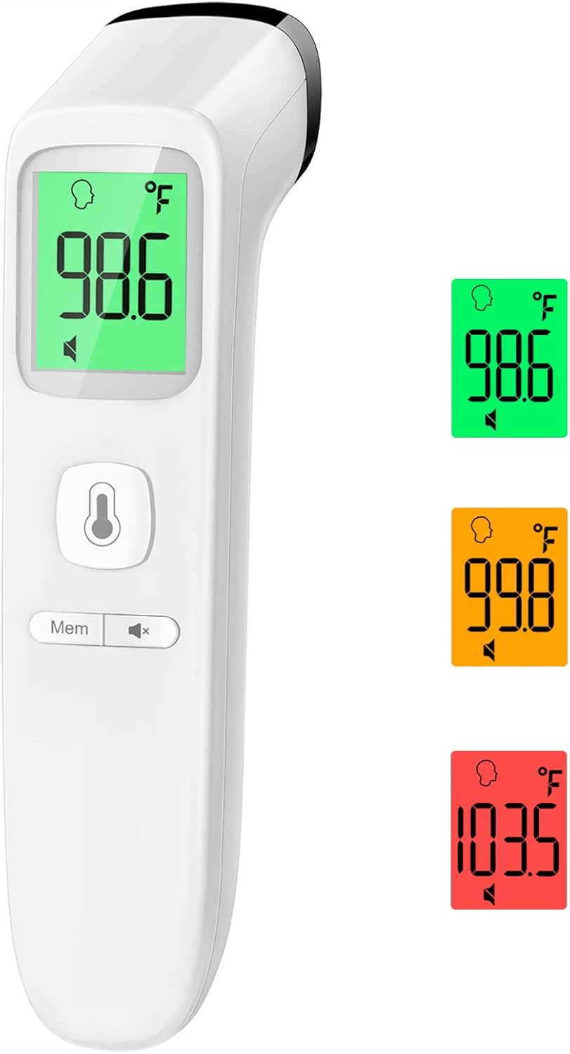 No-Touch Thermometer for Adults and Kids, Accurate Digital Baby Thermometer, Fever Alarm &amp;amp; Silent Mode, 2 in 1 Forehead &amp;amp; Object Mode