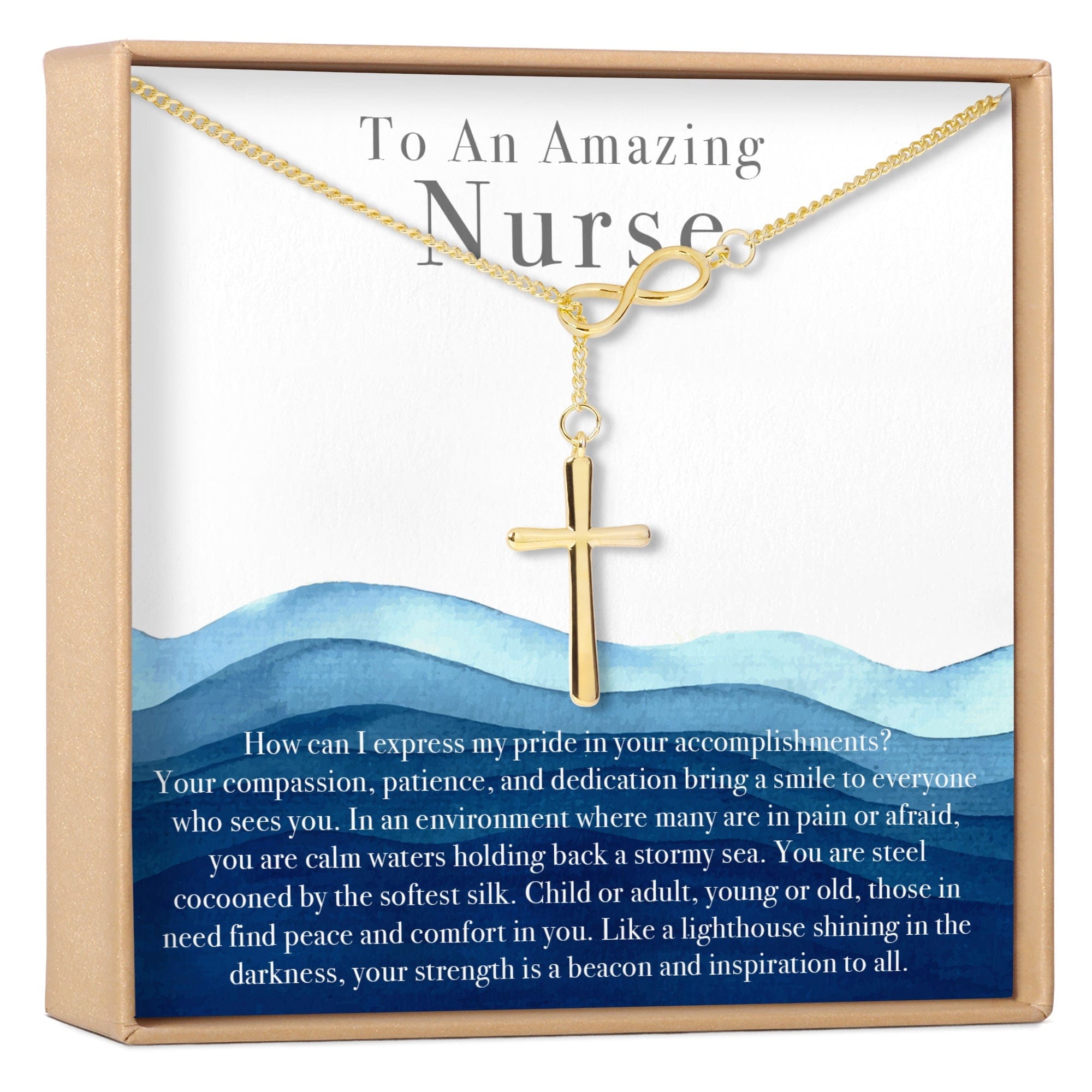 NURSE INFINITY CROSS  NECKLACE