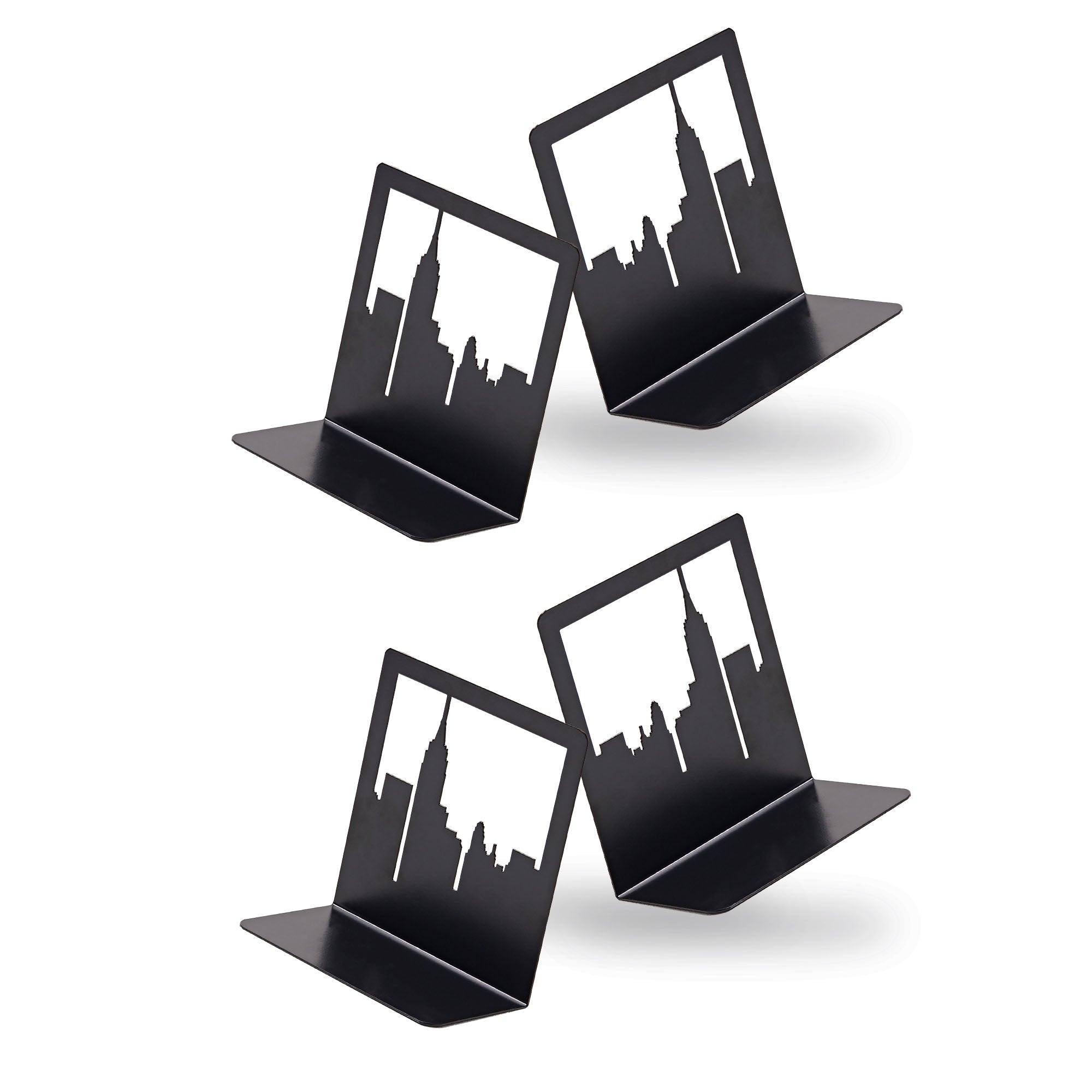 NYC Skyline Bookends 2-Pack – Metal Book Ends by Geomod
