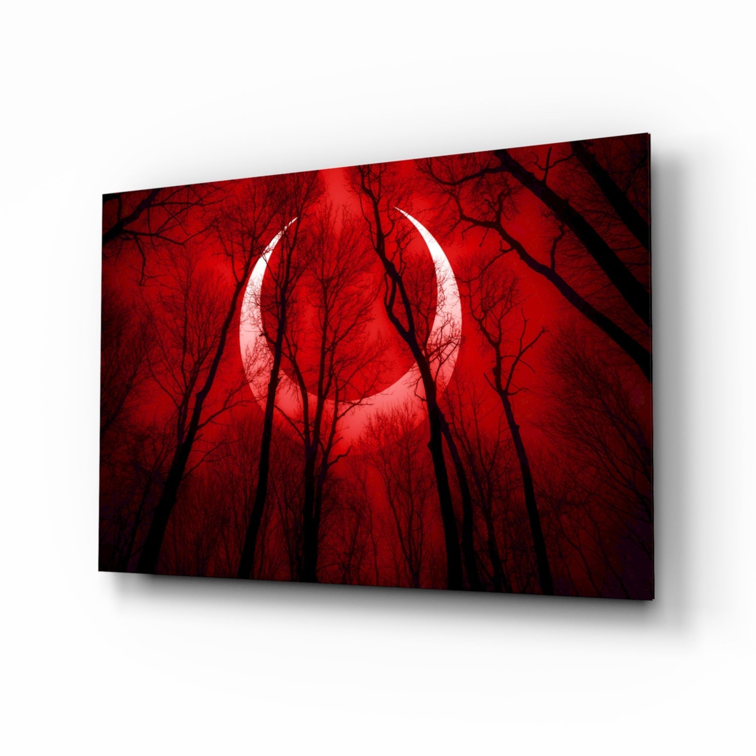 Red Sky Glass Wall Art