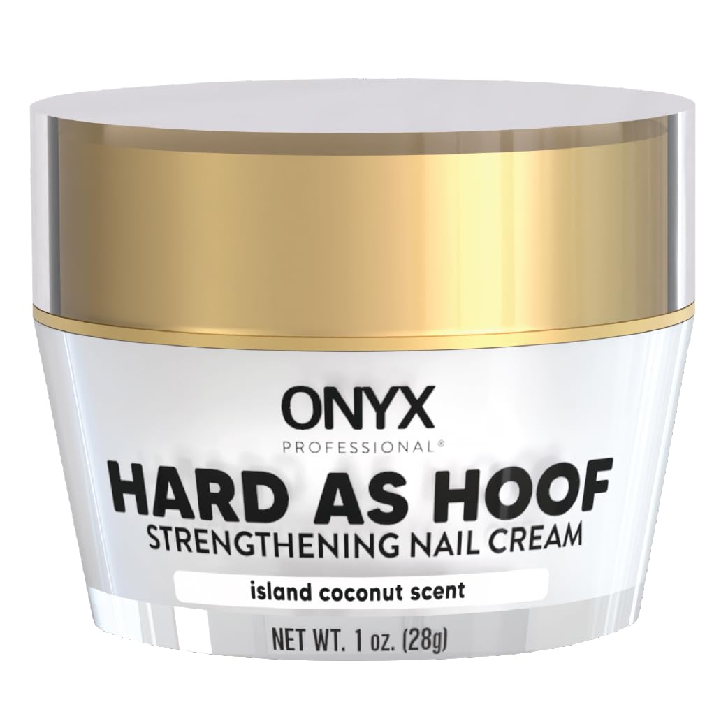 Onyx Professional Hard as Hoof Nail Strengthening Cream with Coconut Scent, Nail Growth &amp;amp; Conditioning Cuticle Cream Stops Splits, Chips, Cracks &amp;amp; Strengthens Nails, 1 oz