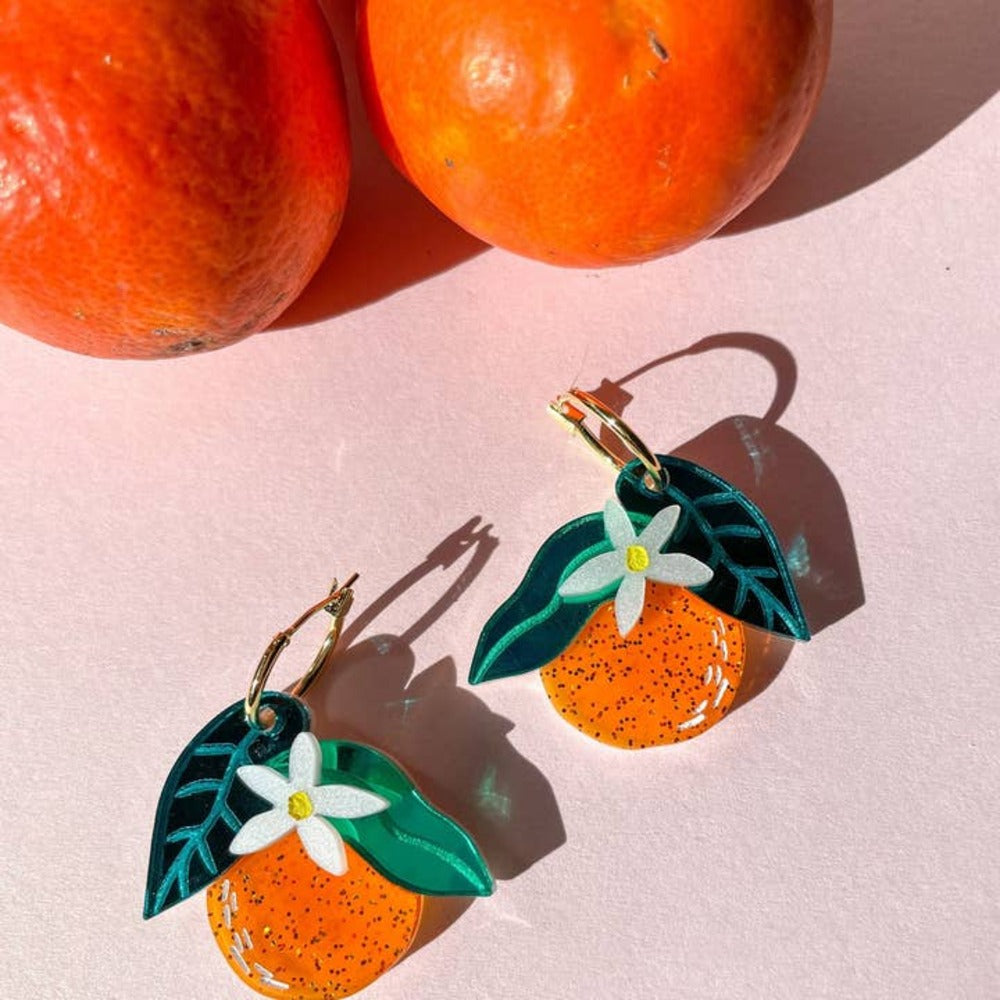 Orange Dangle Acrylic Earrings