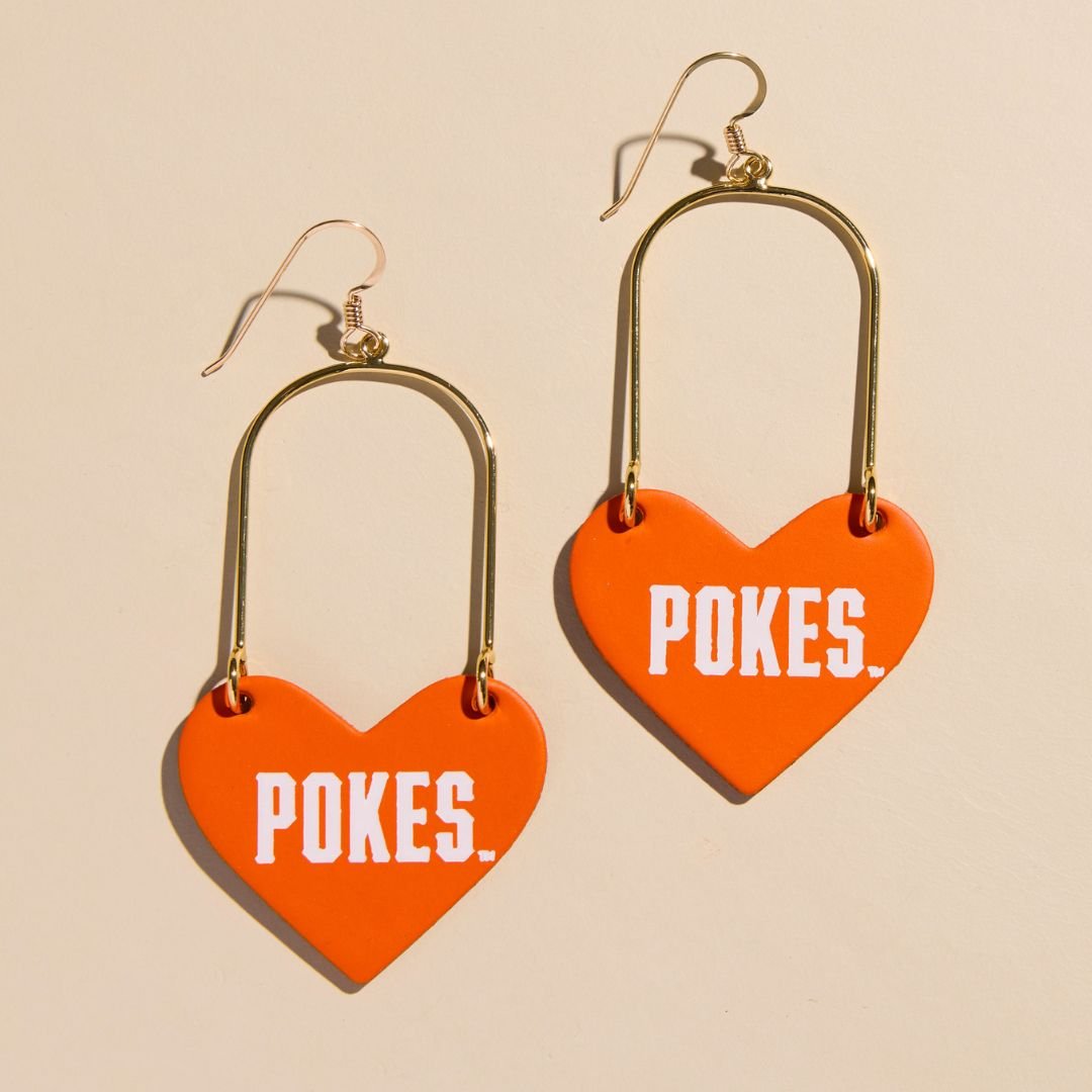 Orange Oklahoma State University Pokes Heartthrobs