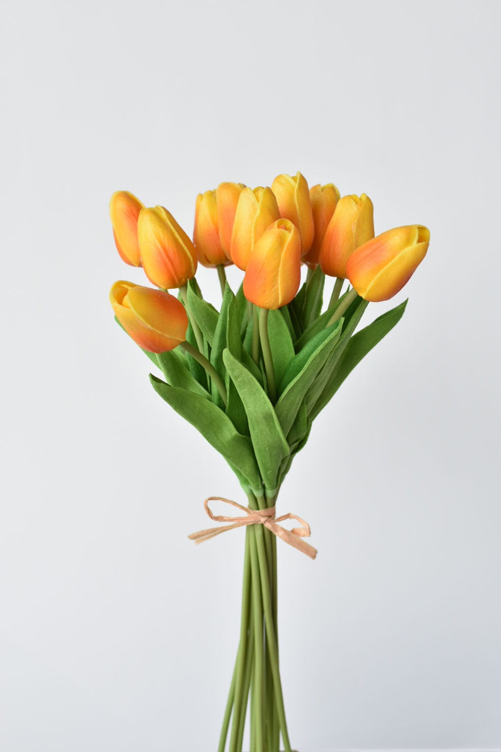 13.5&amp;quot; Faux Real Touch Orange/Yellow Tulip Bundle : 12 Stems